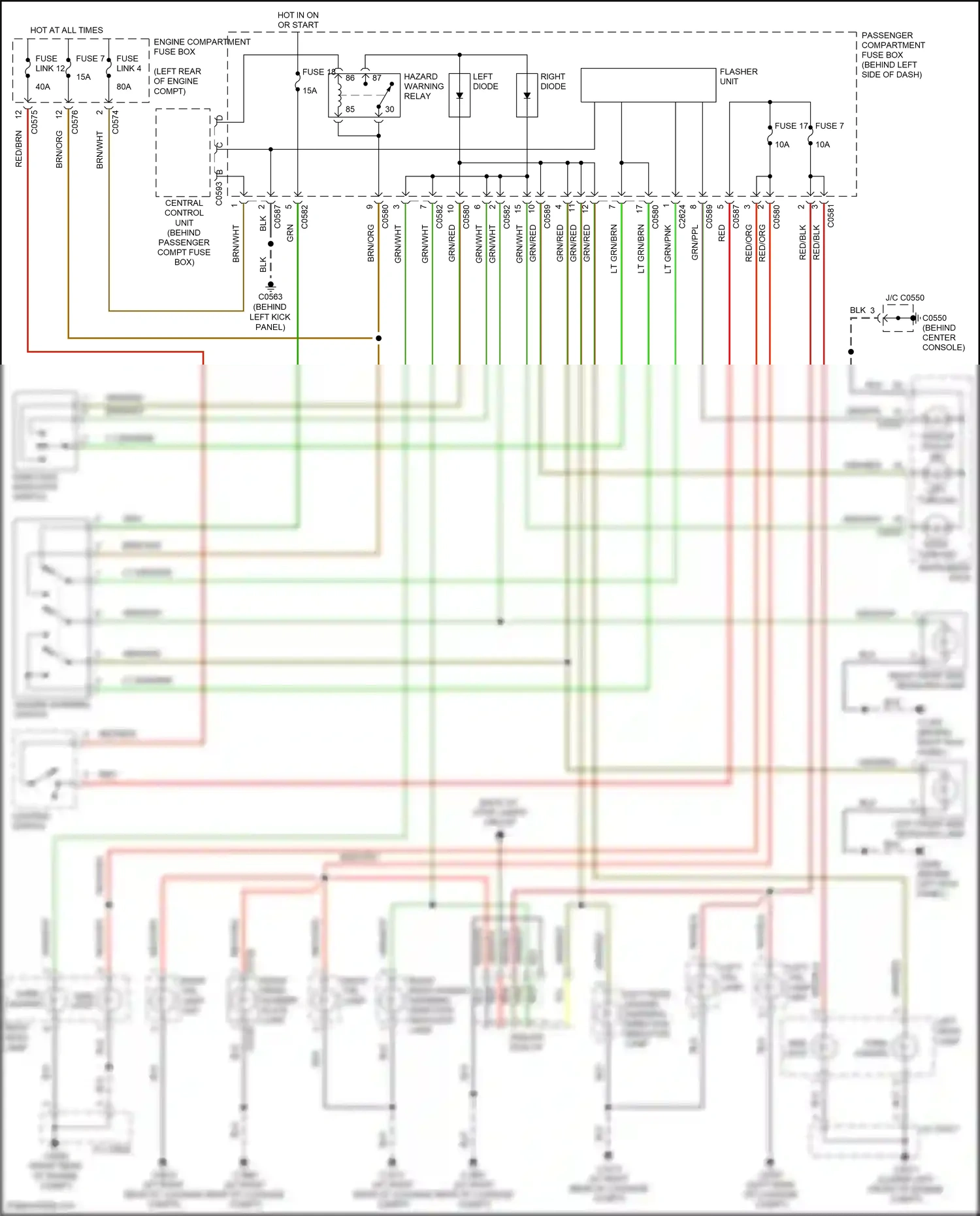 Wiring diagram lighting switch for Land Rover Freelander I facelift (2003-2006) (12 of 12)