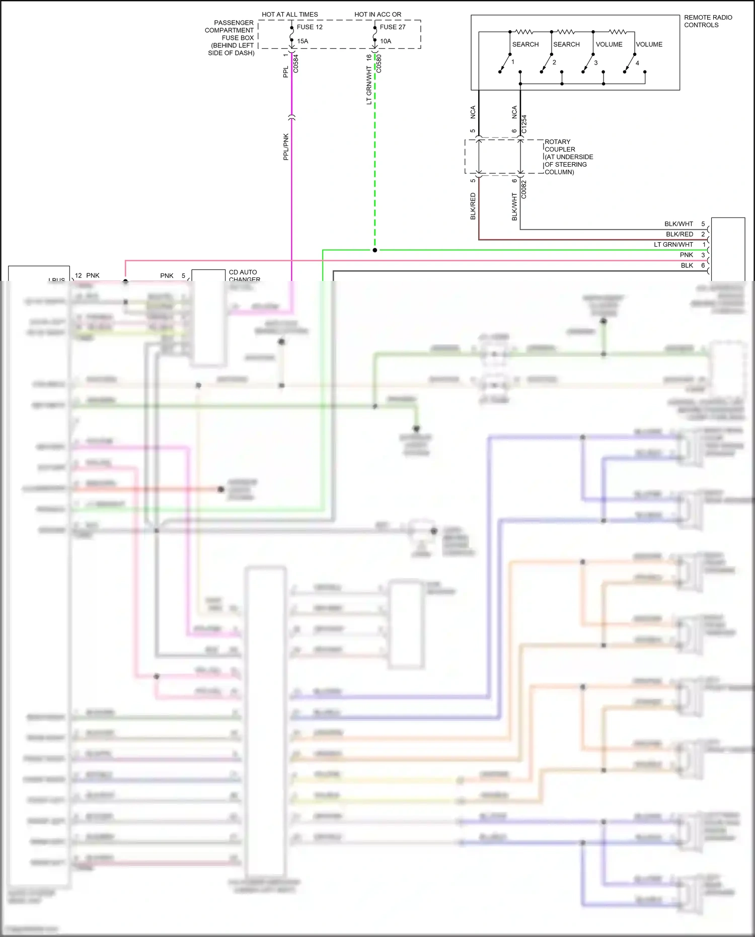 Wiring diagram right front speaker for Land Rover Freelander I facelift (2003-2006) (1 of 7)