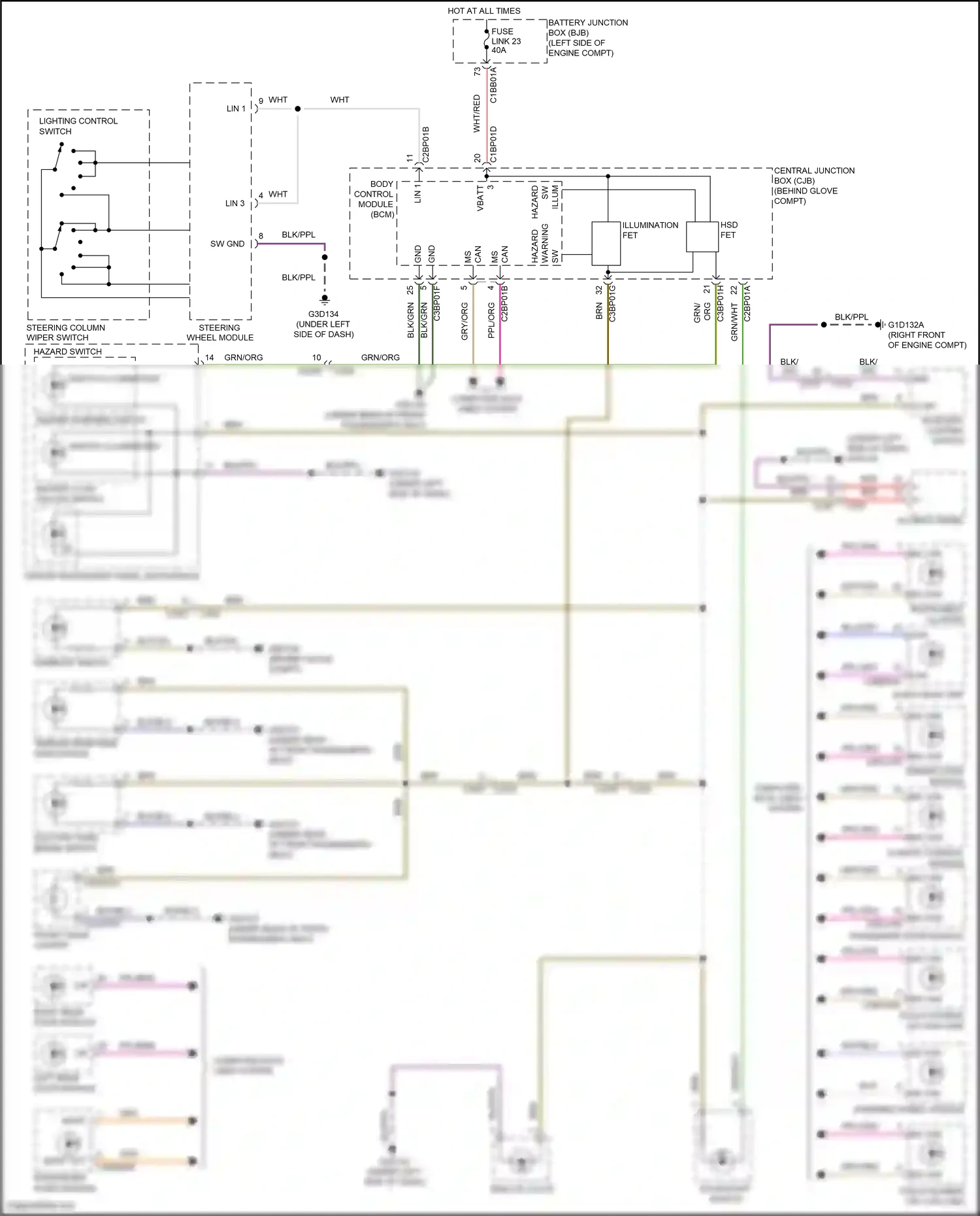 Wiring diagram auxiliary lighting switch for Land Rover Freelander II facelift 2 (2012-2014) (4 of 5)