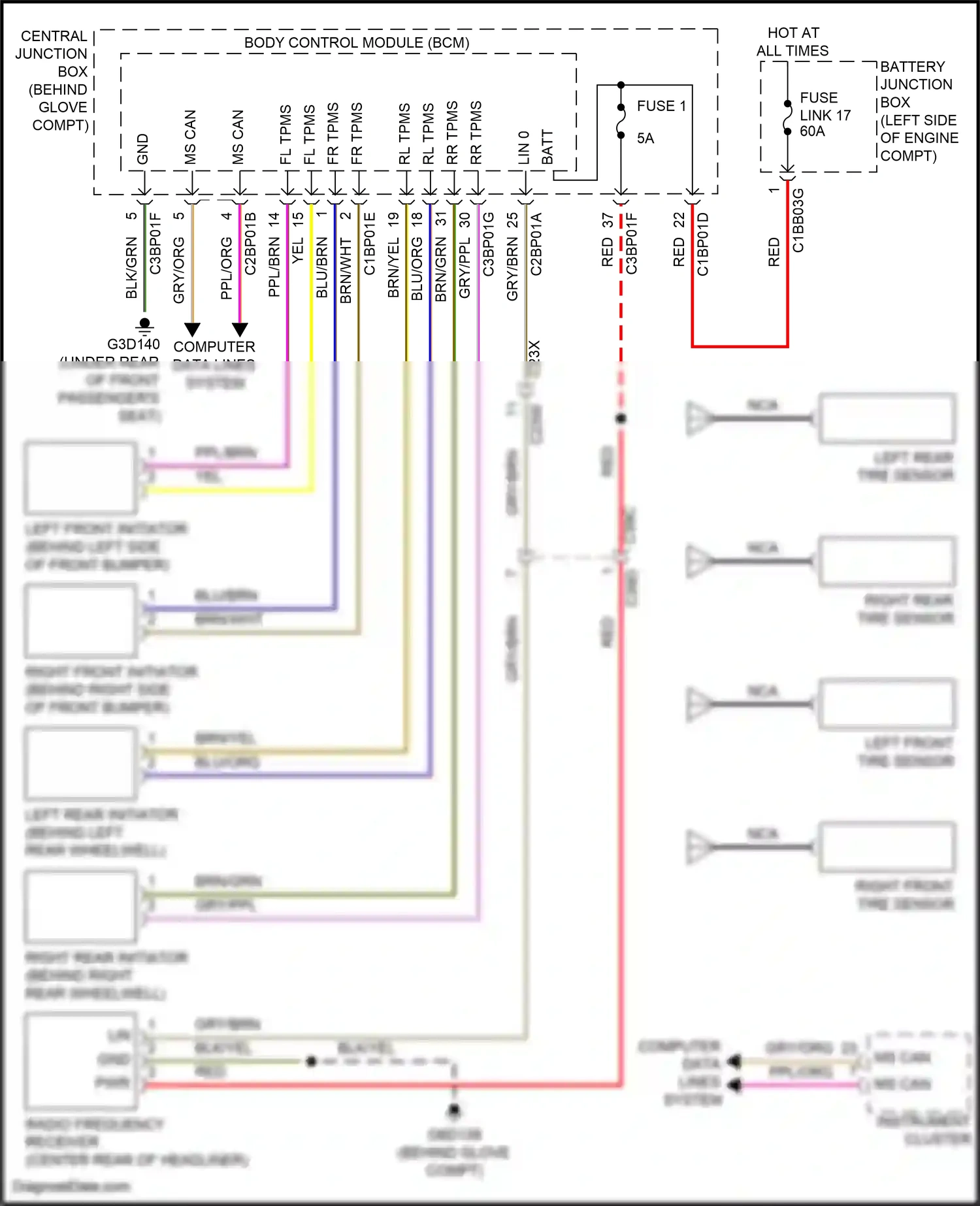 Wiring diagram computer data lines system for Land Rover Freelander II facelift 2 (2012-2014) (40 of 53)