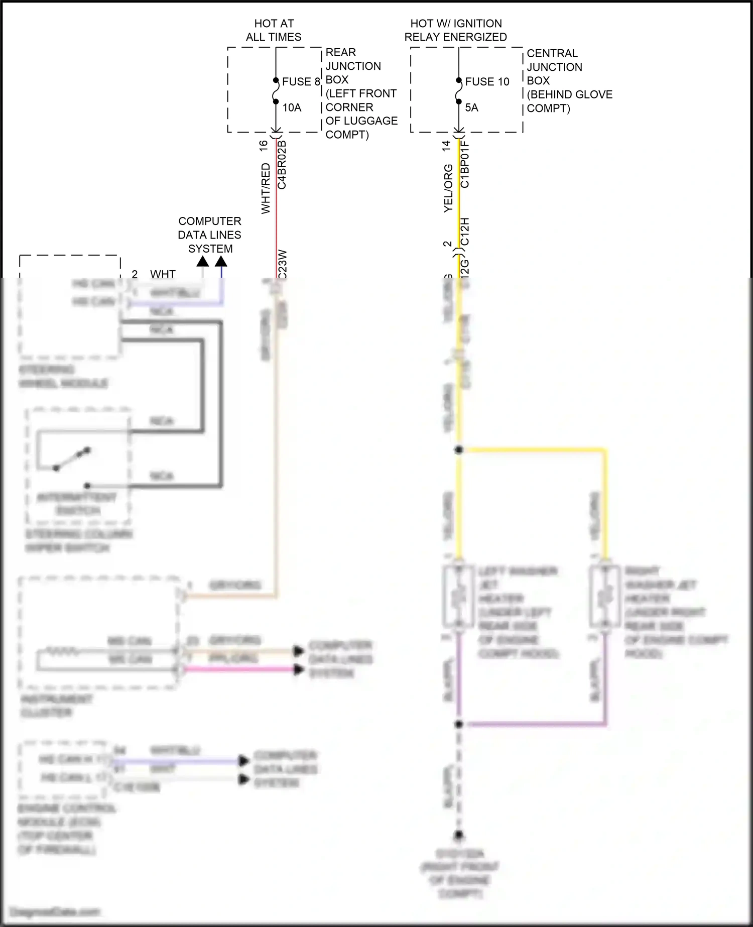 Wiring diagram intermittent switch for Land Rover Freelander II facelift 2 (2012-2014) (1 of 1)