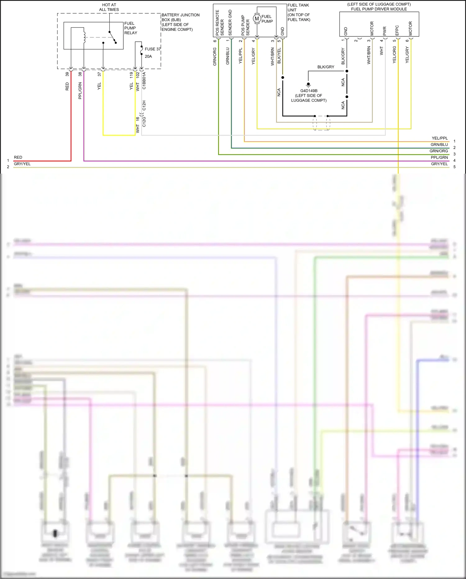 Wiring diagram right knock sensor for Land Rover Freelander II facelift 2 (2012-2014) (1 of 1)