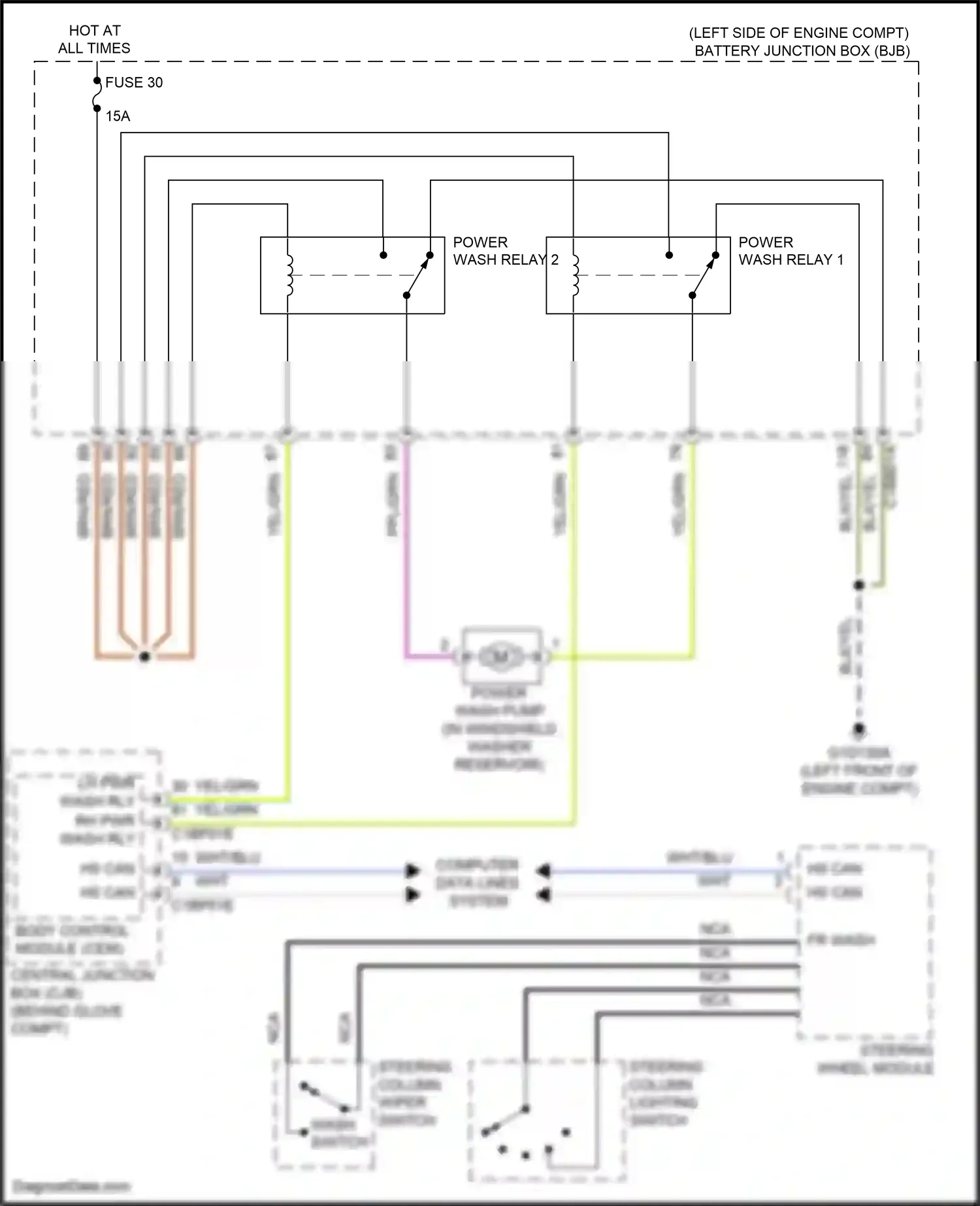 Wiring diagram steering column lighting switch for Land Rover Freelander II facelift 2 (2012-2014) (2 of 2)