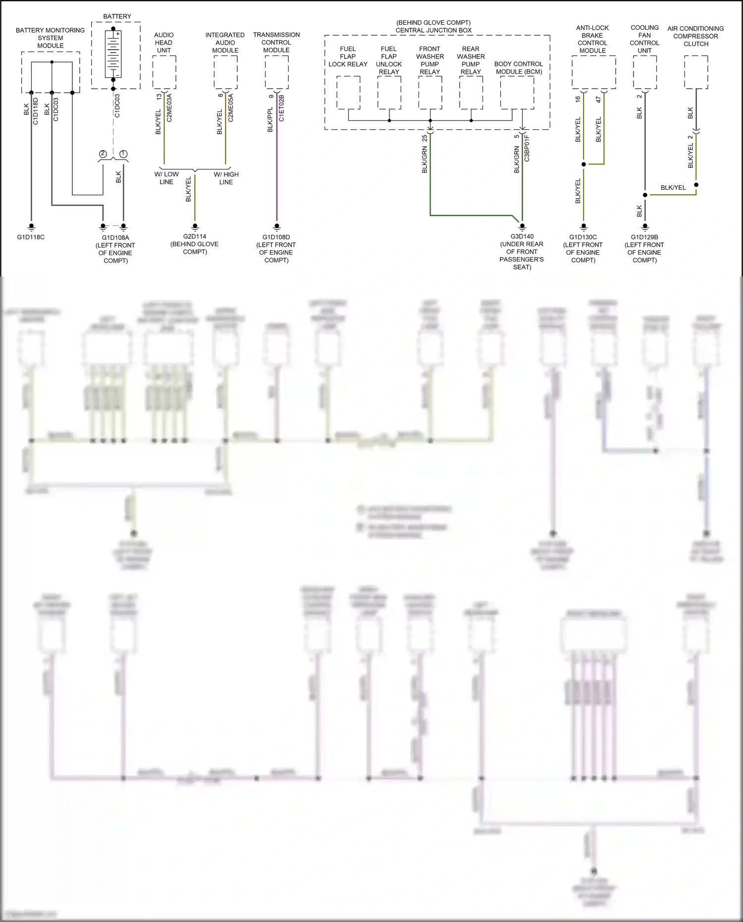 Wiring diagram voltage quality module for Land Rover Freelander II facelift 2 (2012-2014) (1 of 3)