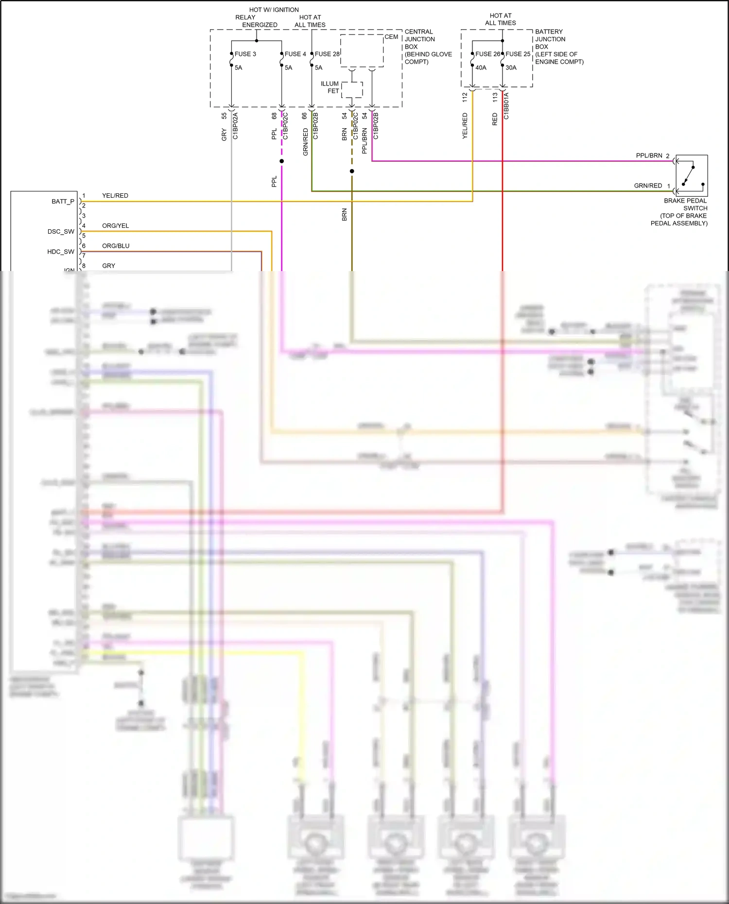 Wiring diagram abs module for Land Rover Freelander II facelift (2010-2012) (1 of 5)