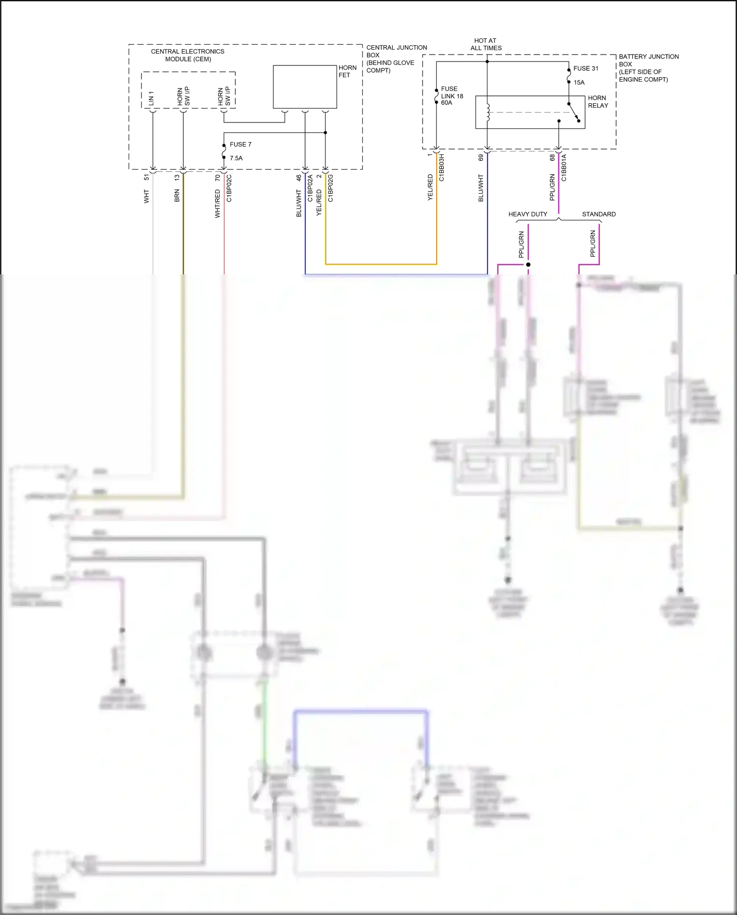 Wiring diagram clock- spring for Land Rover Freelander II facelift (2010-2012) (2 of 3)