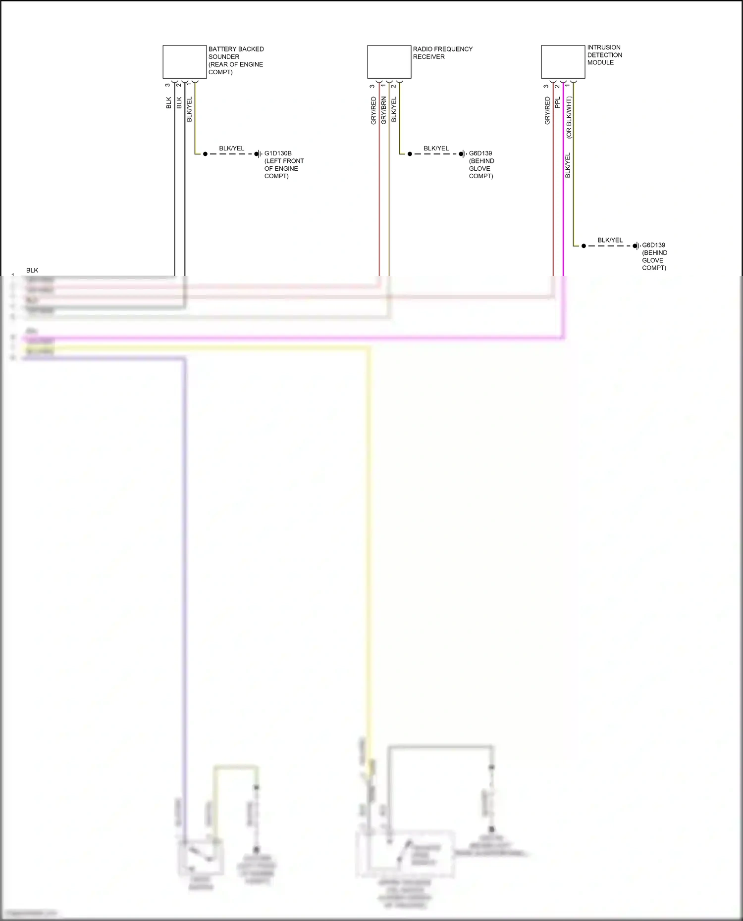 Wiring diagram intrusion detection module for Land Rover Freelander II facelift (2010-2012) (1 of 4)