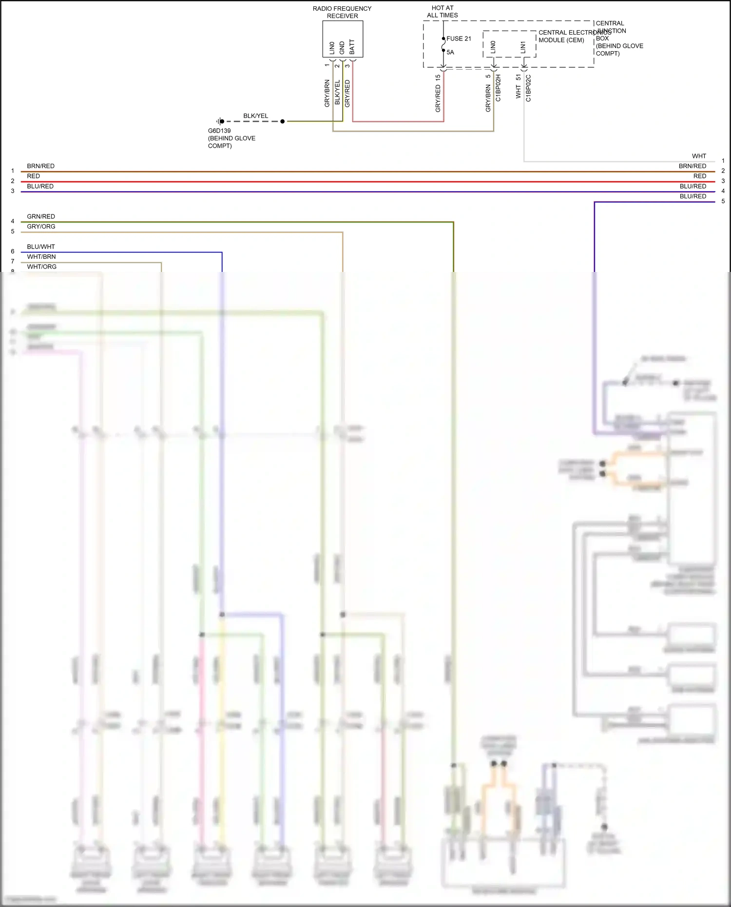 Wiring diagram left front tweeter for Land Rover Freelander II facelift (2010-2012) (1 of 3)