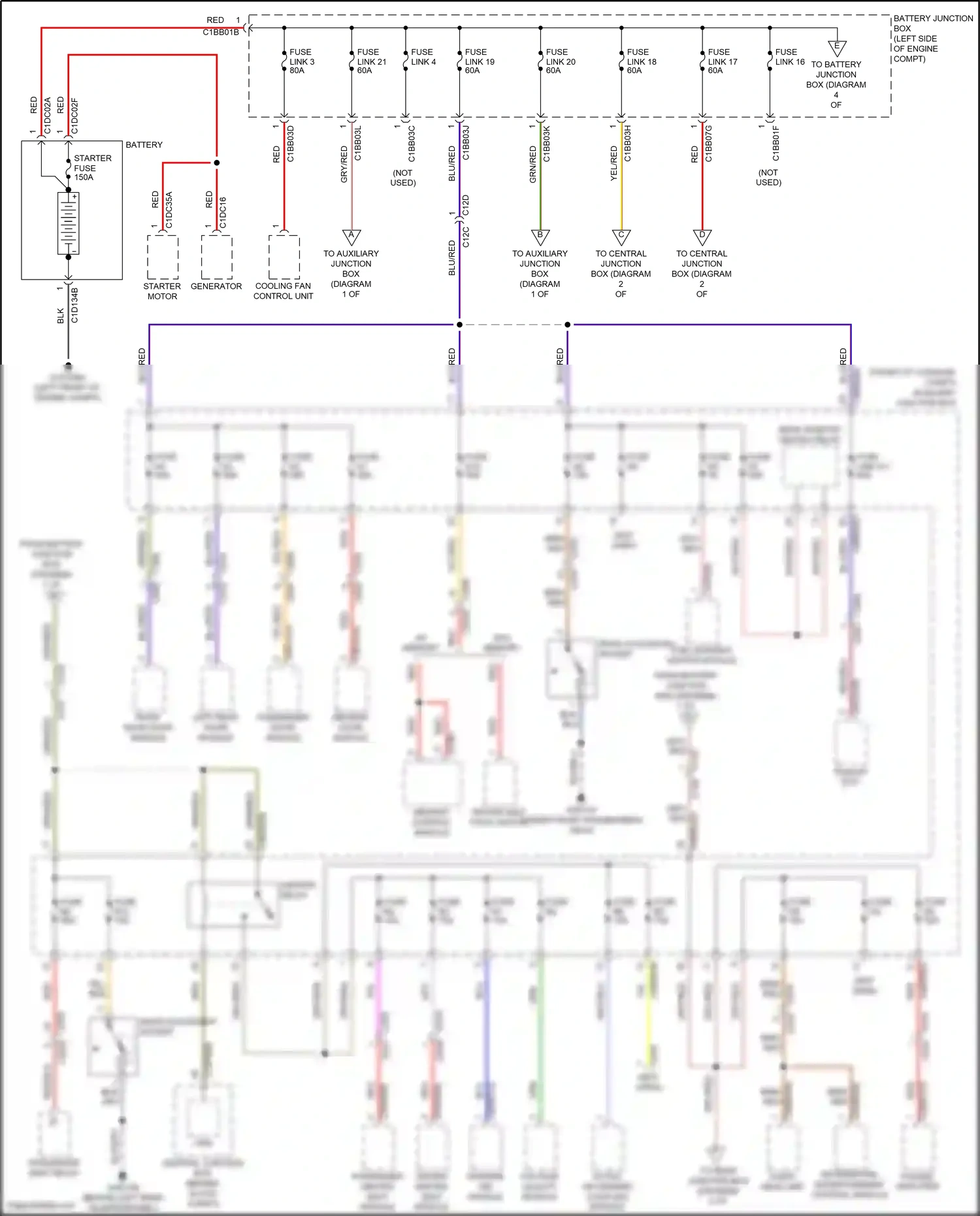 Wiring diagram rear accessory socket for Land Rover Freelander II facelift (2010-2012) (2 of 2)