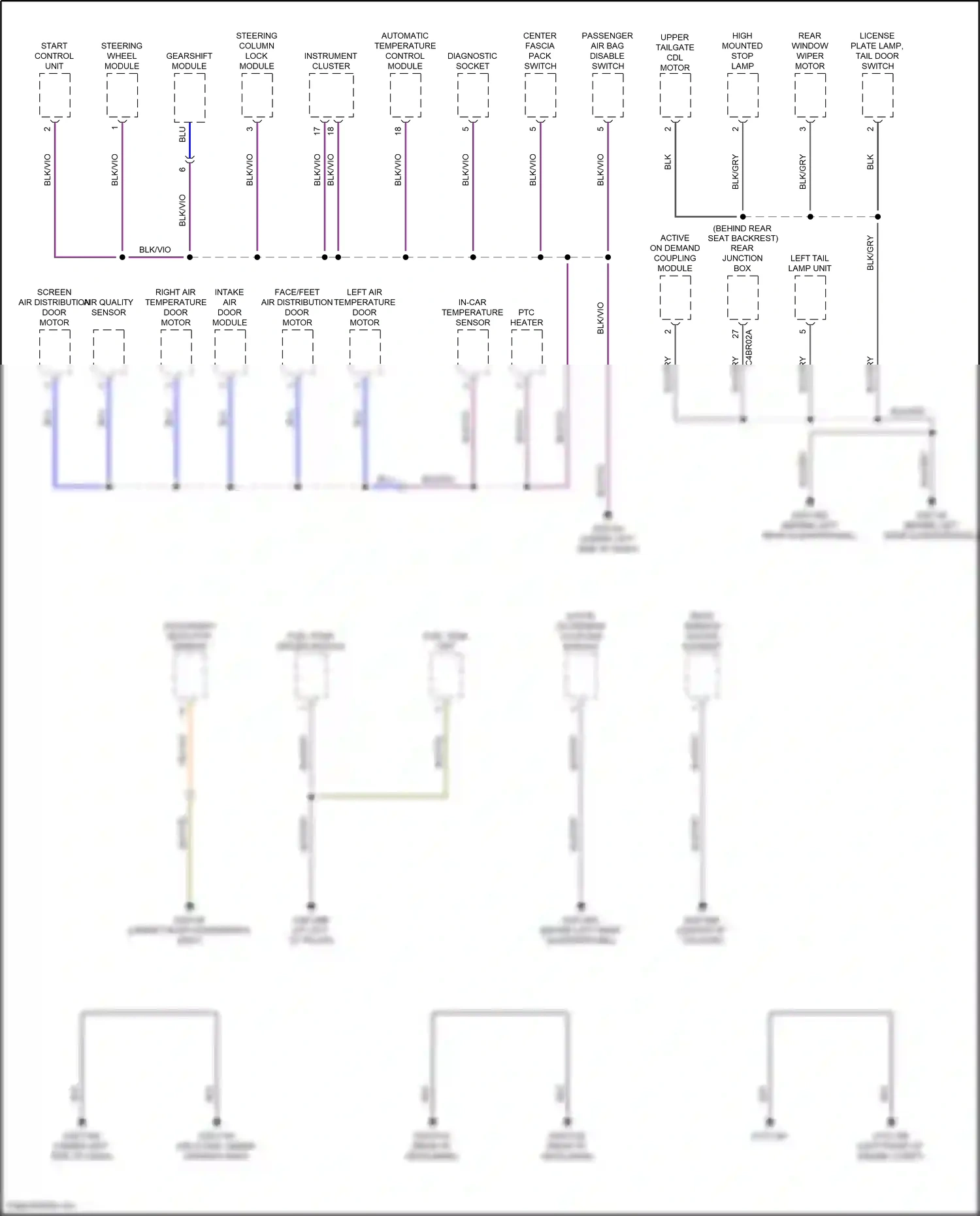 Wiring diagram automatic temperature control module for Land Rover Freelander II (2006-2010) (1 of 2)