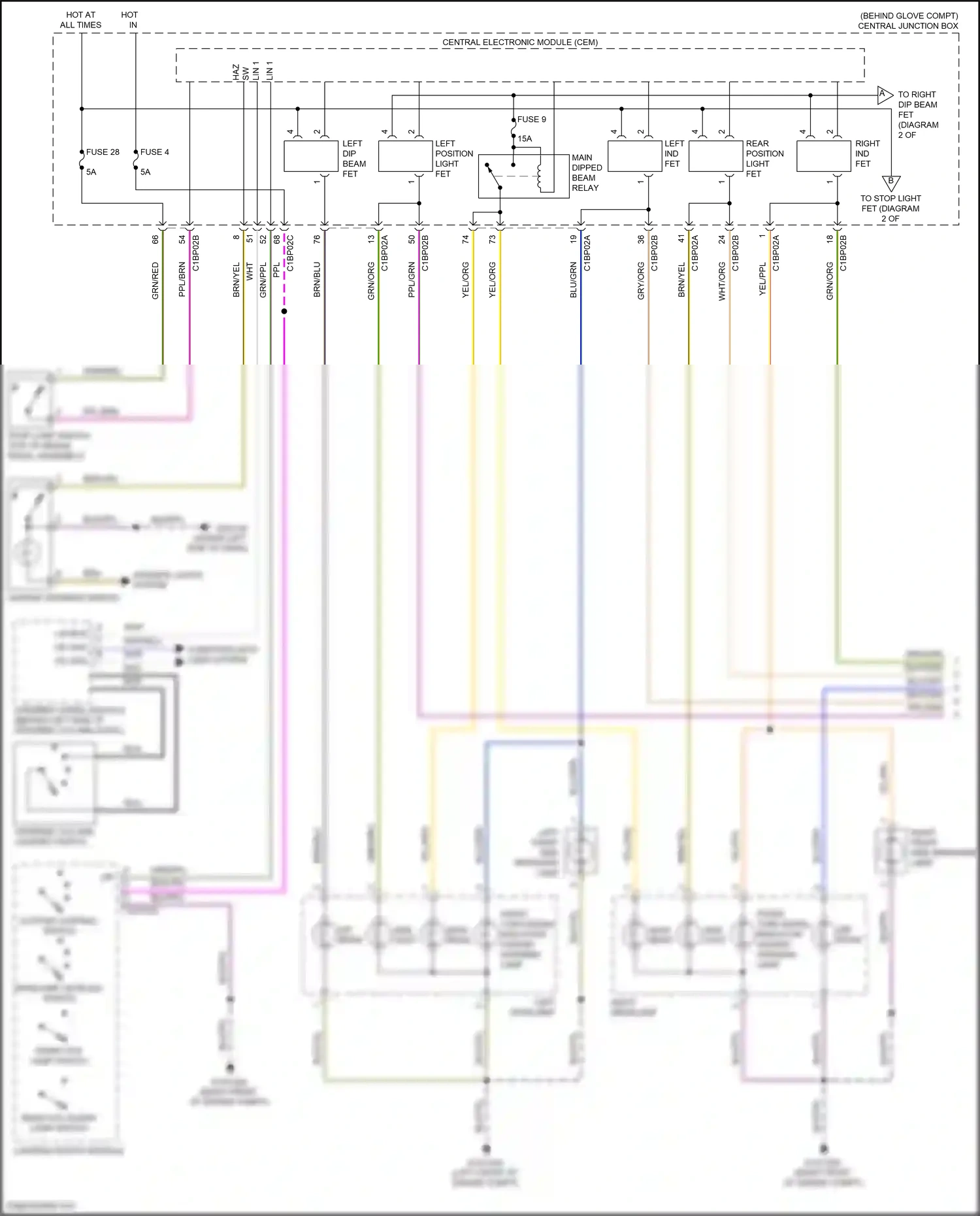 Wiring diagram blu/grn for Land Rover Freelander II (2006-2010) (3 of 13)