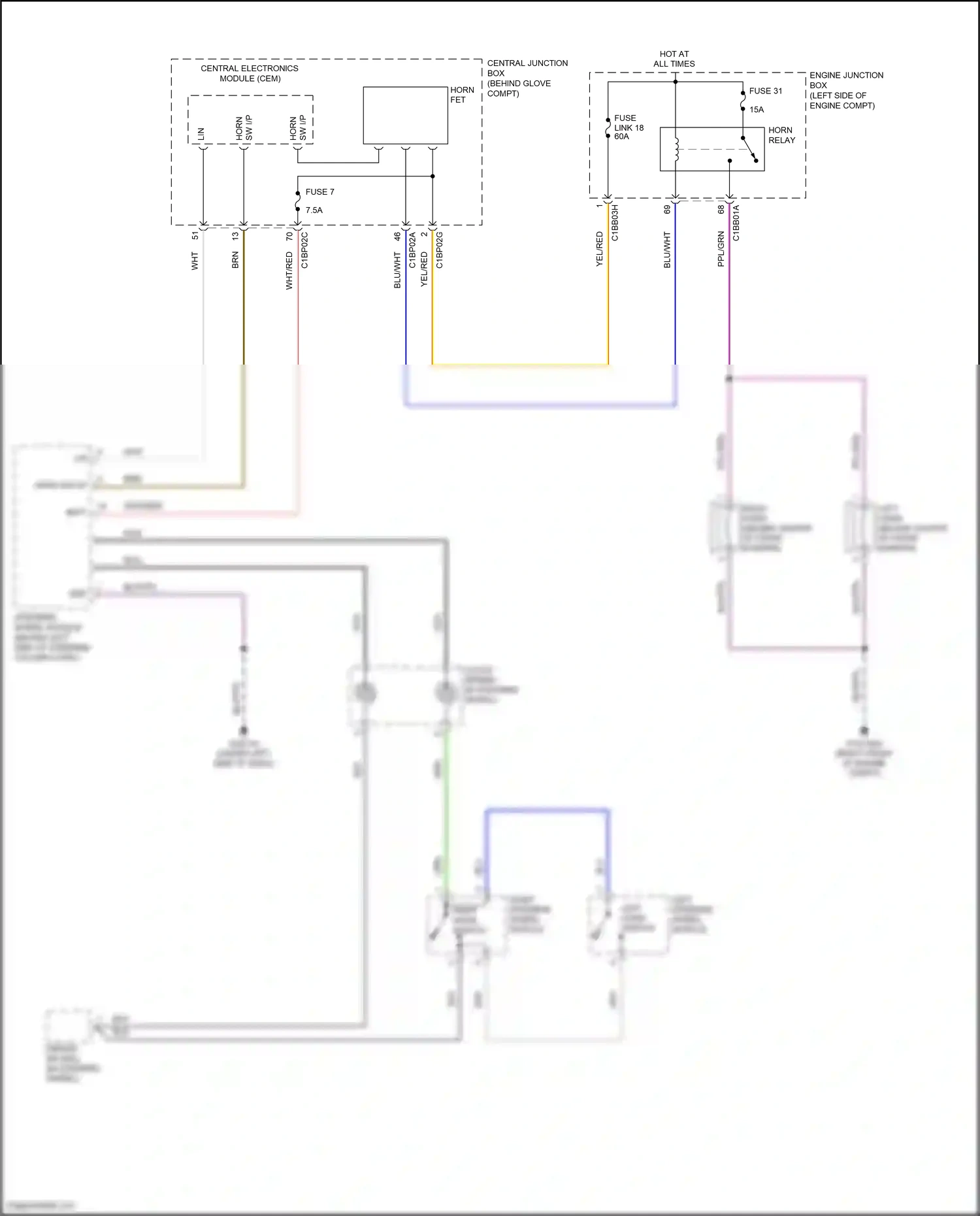 Wiring diagram clock- spring for Land Rover Freelander II (2006-2010) (2 of 3)