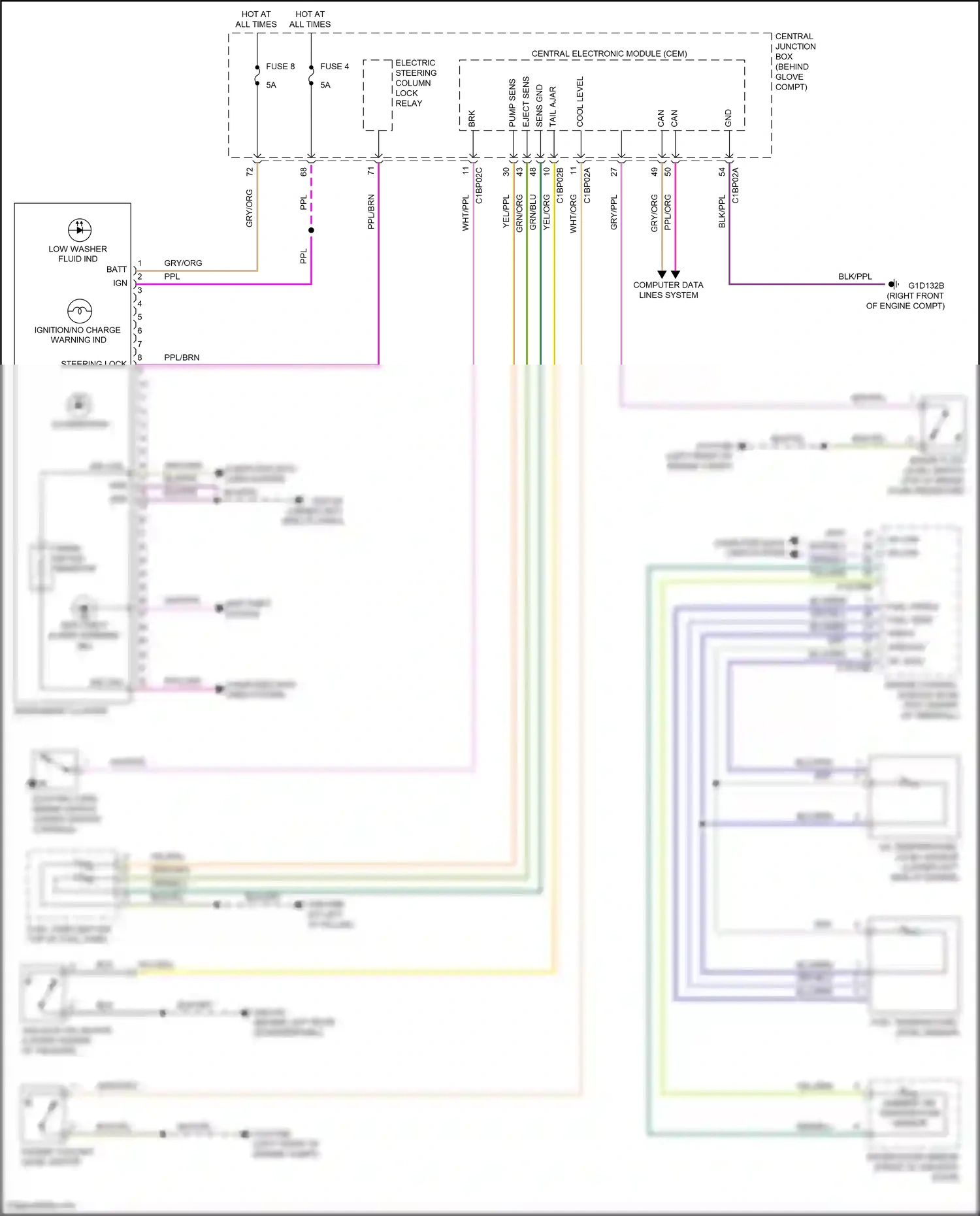 Wiring diagram engine coolant level motor for Land Rover Freelander II (2006-2010) (1 of 1)