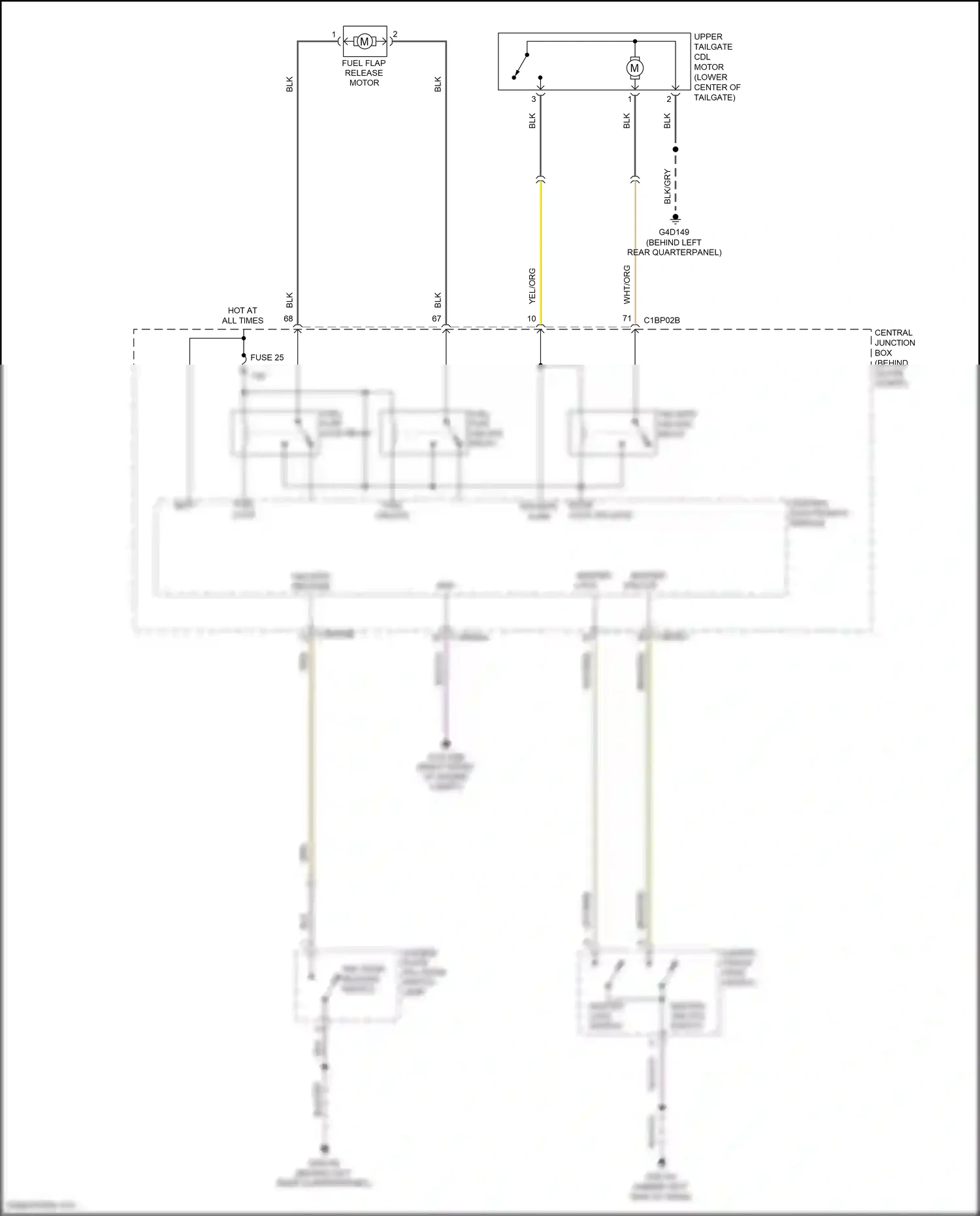 Wiring diagram master lock switch for Land Rover Freelander II (2006-2010) (2 of 2)