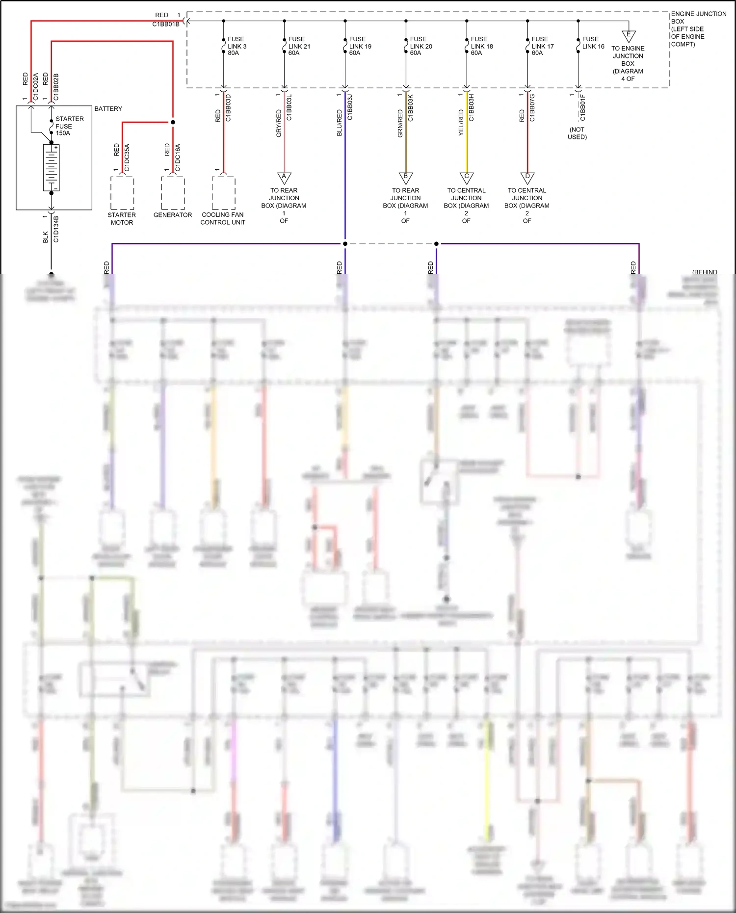 Wiring diagram parking aid module for Land Rover Freelander II (2006-2010) (2 of 2)