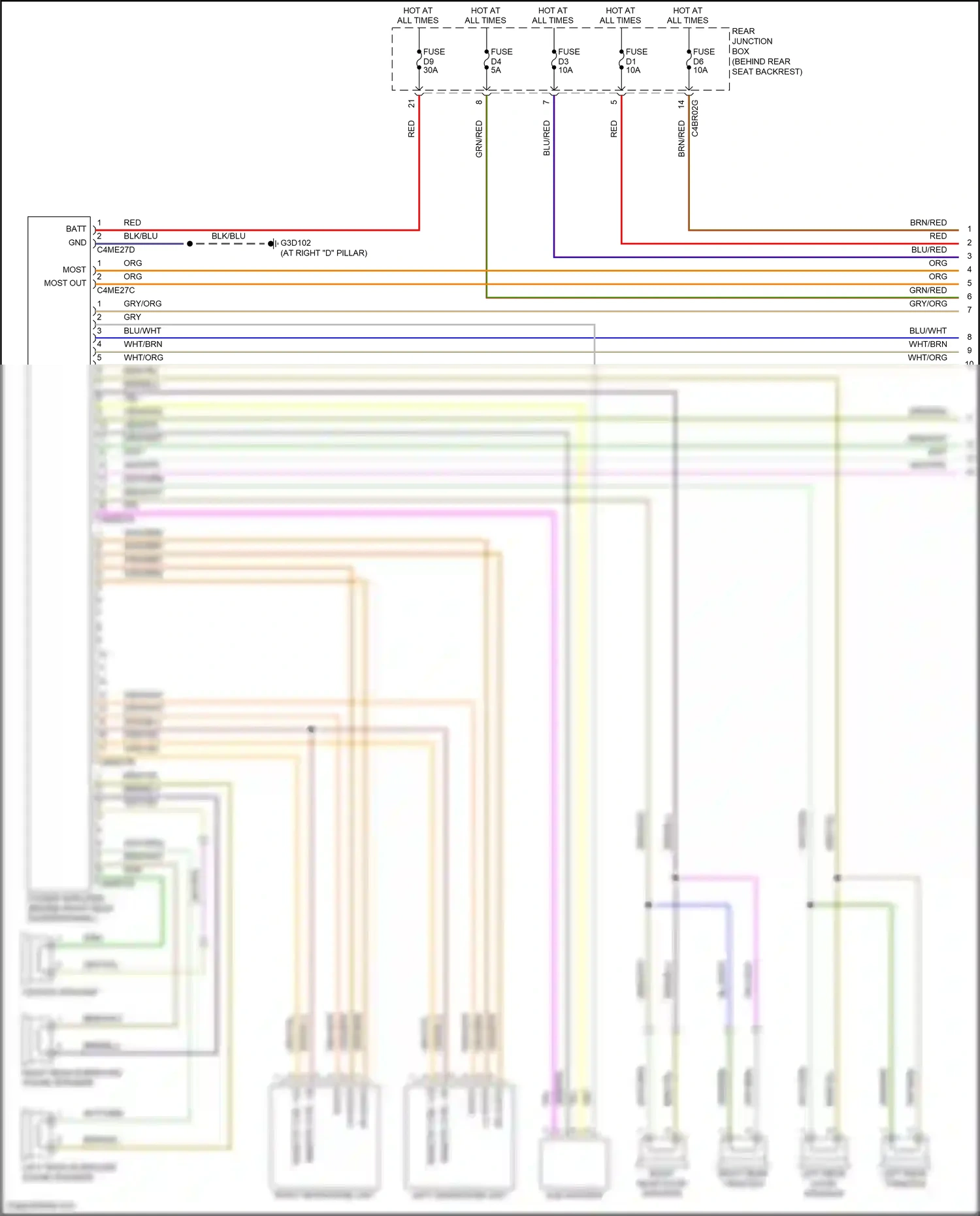 Wiring diagram remote ctrl +ve for Land Rover Freelander II (2006-2010) (1 of 2)