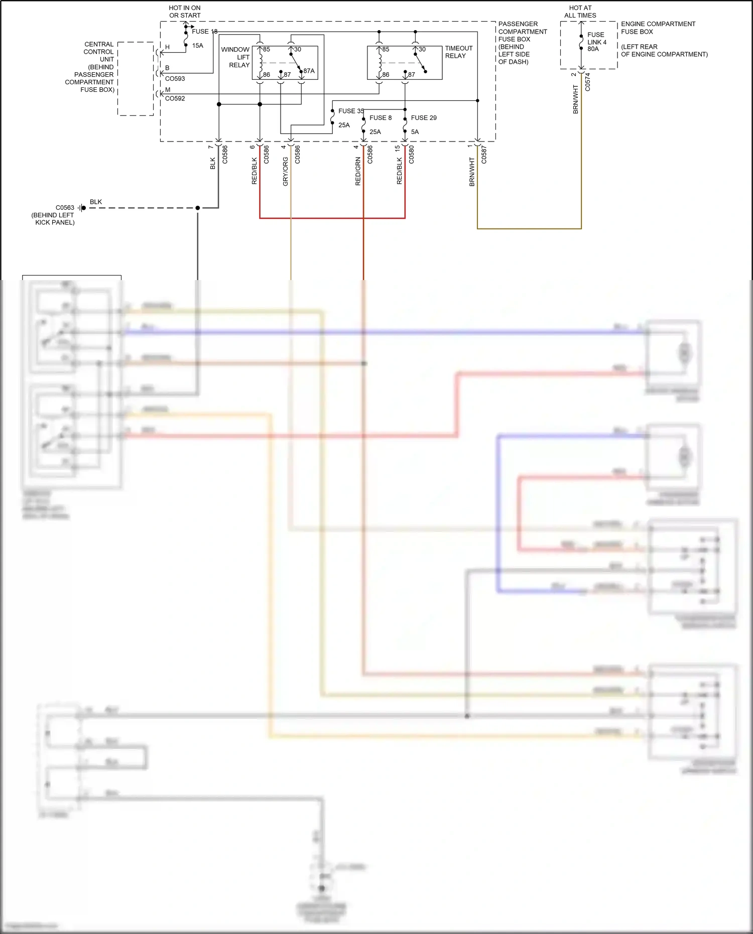 Wiring diagram central control unit for Land Rover Freelander L314 (2003-2006) (26 of 36)