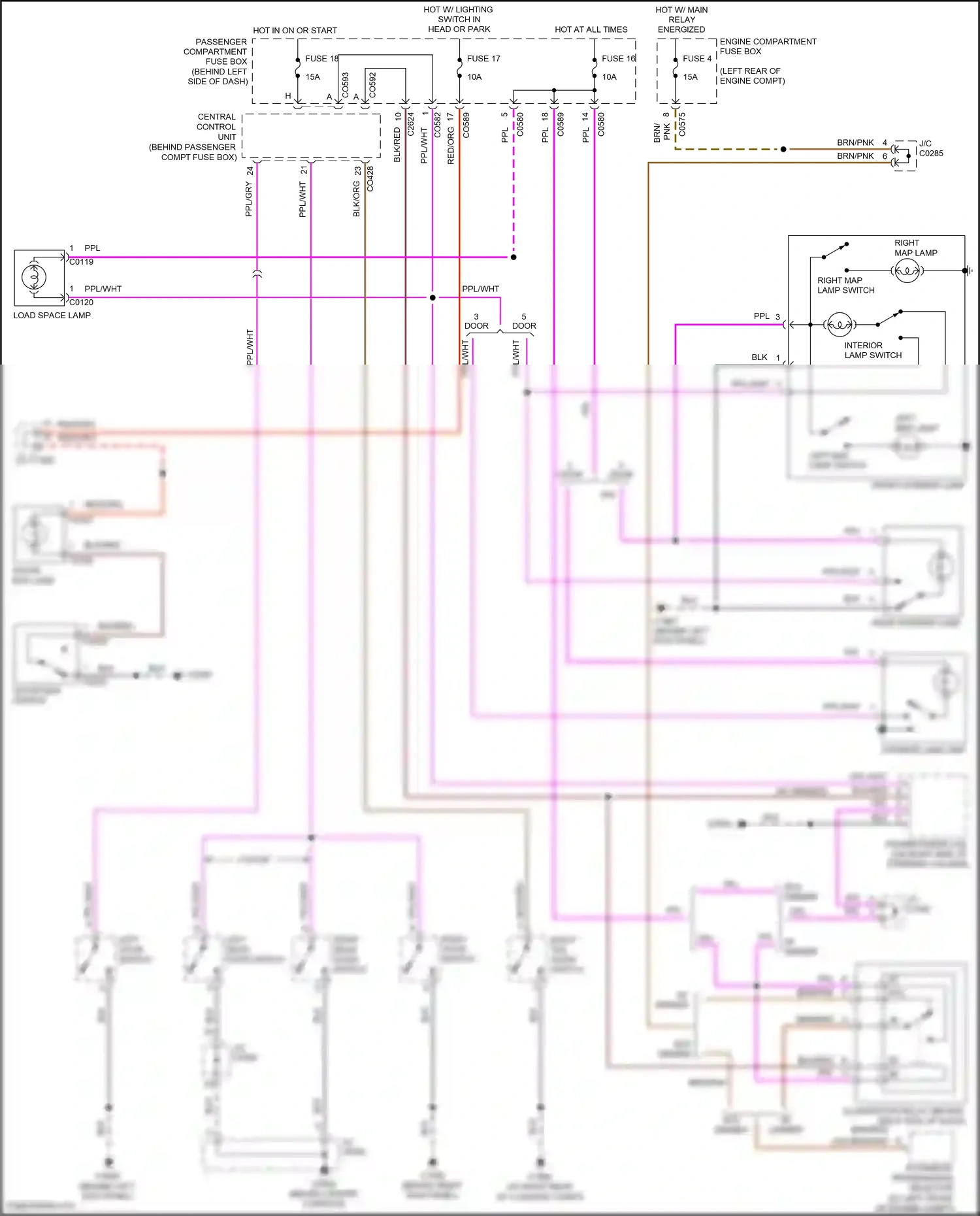 Wiring diagram central control unit for Land Rover Freelander L314 (2003-2006) (3 of 36)