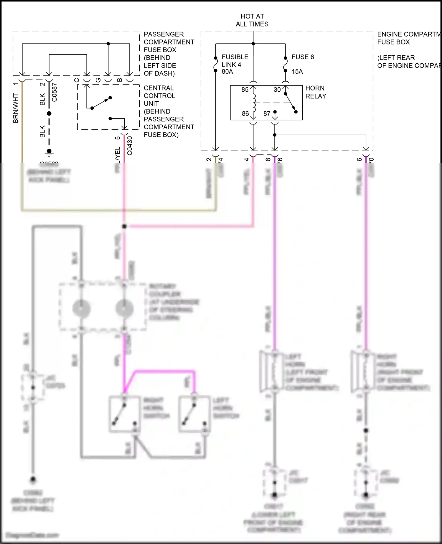 Wiring diagram central control unit for Land Rover Freelander L314 (2003-2006) (34 of 36)