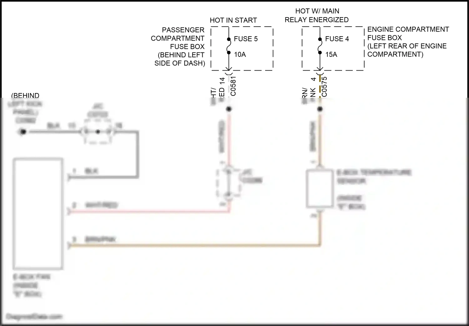 Wiring diagram "e" box temperature sensor for Land Rover Freelander L314 (2003-2006) (1 of 2)