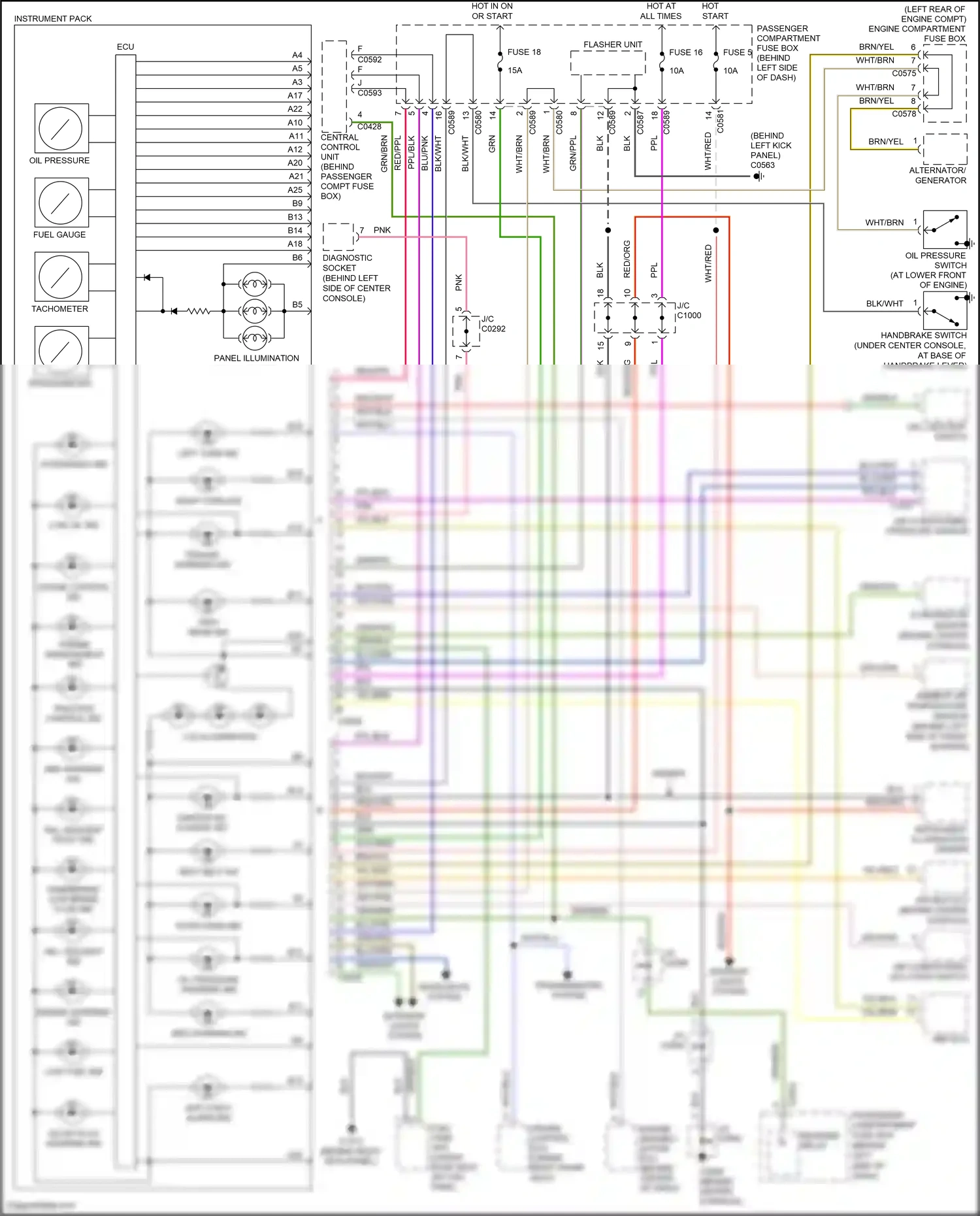 Wiring diagram evaporator sensor for Land Rover Freelander L314 (2003-2006) (2 of 2)