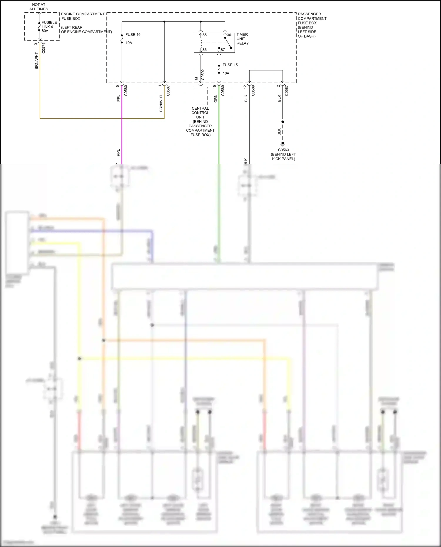 Wiring diagram mirror switch for Land Rover Freelander L314 (2003-2006) (3 of 4)