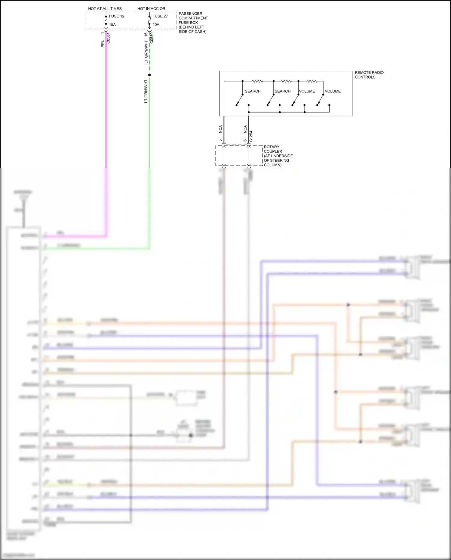 Wiring diagram rf+ for Land Rover Freelander L314 (2003-2006) (2 of 2)