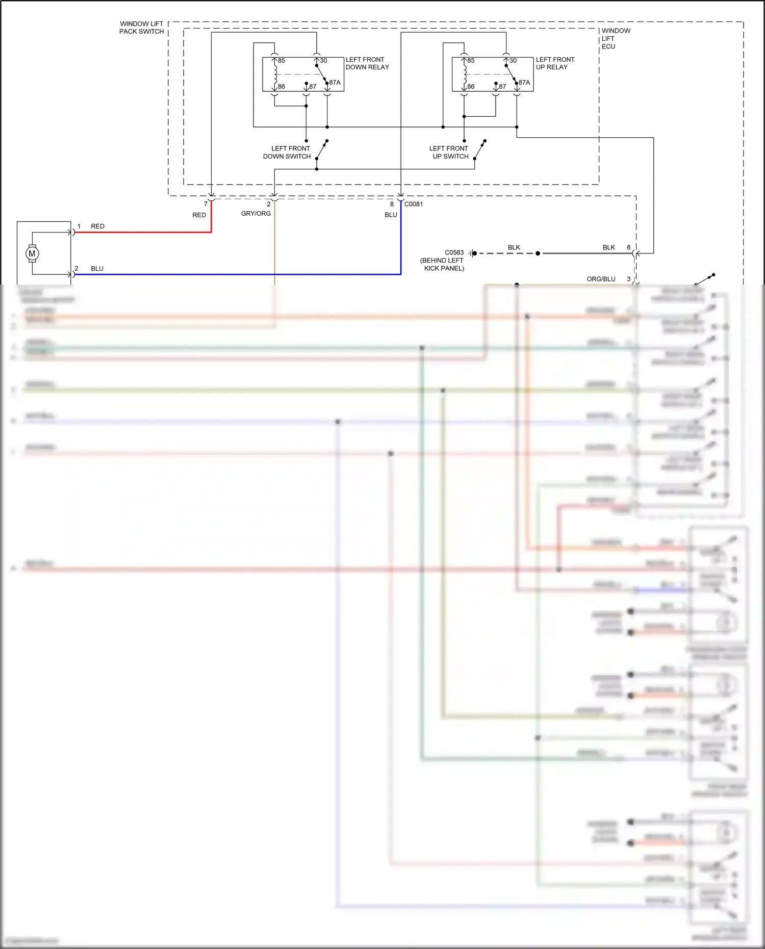 Wiring diagram switch down 1 for Land Rover Freelander L314 (2003-2006) (1 of 1)