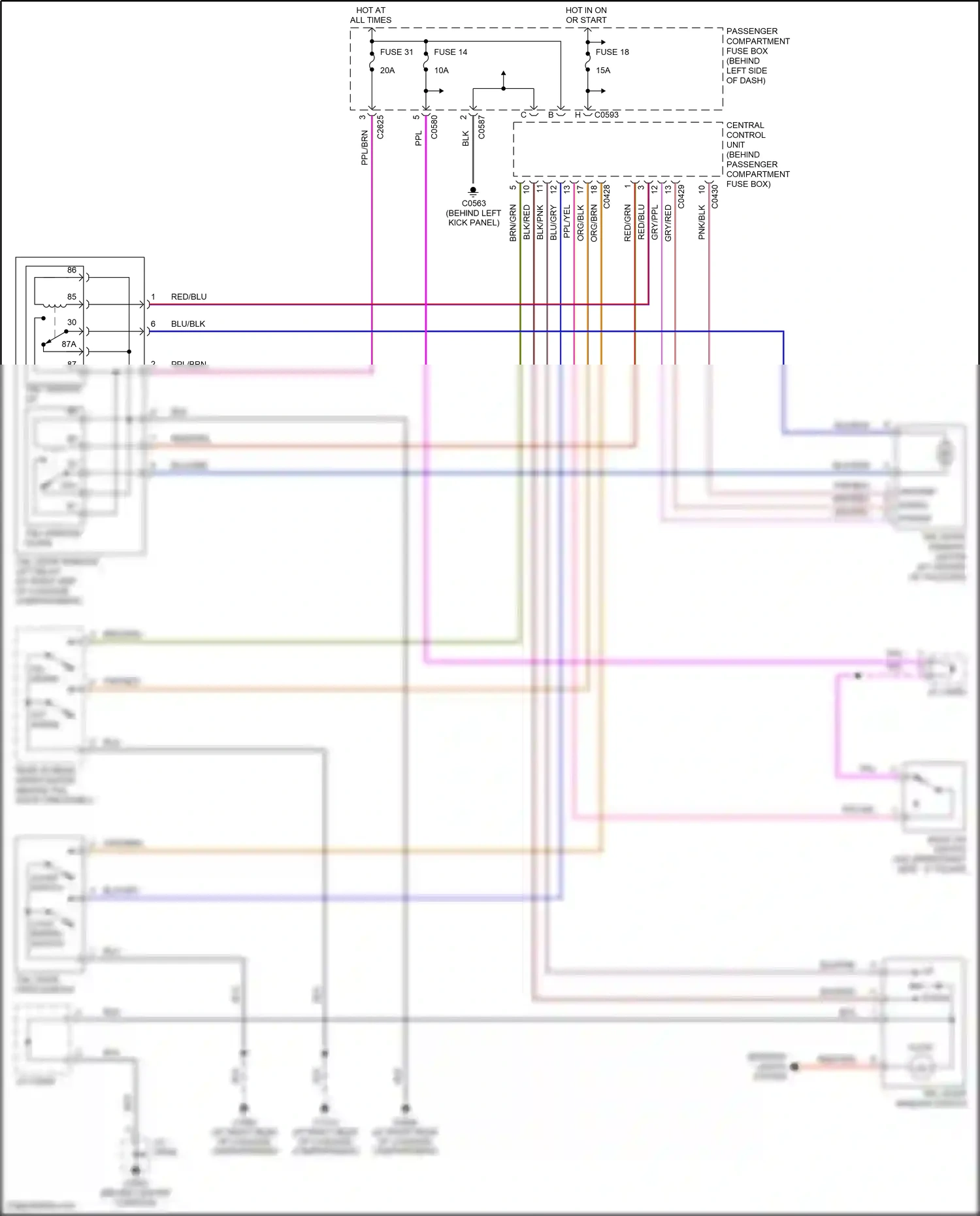 Wiring diagram tail window down for Land Rover Freelander L314 (2003-2006) (1 of 1)