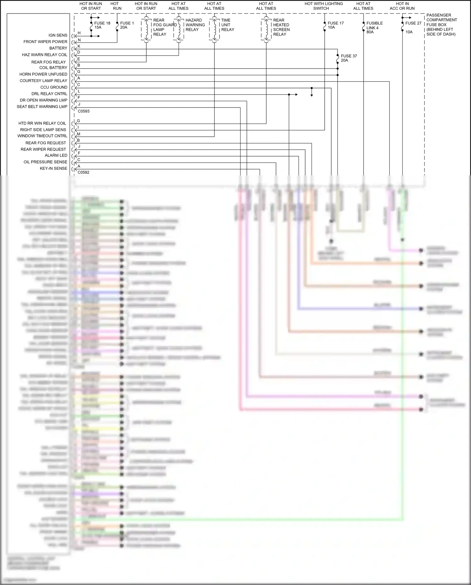 Wiring diagram tail window up req for Land Rover Freelander L314 (2003-2006) (1 of 1)