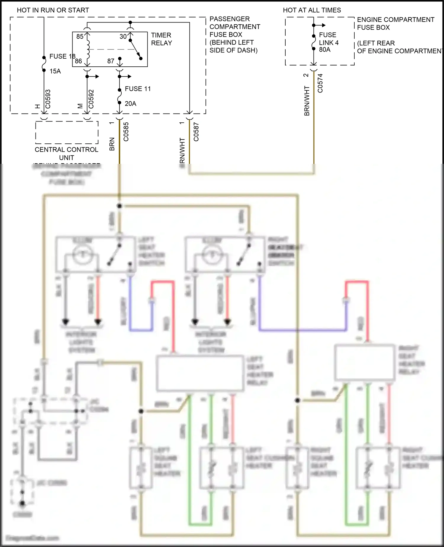 Wiring diagram timer relay for Land Rover Freelander L314 (2003-2006) (1 of 2)
