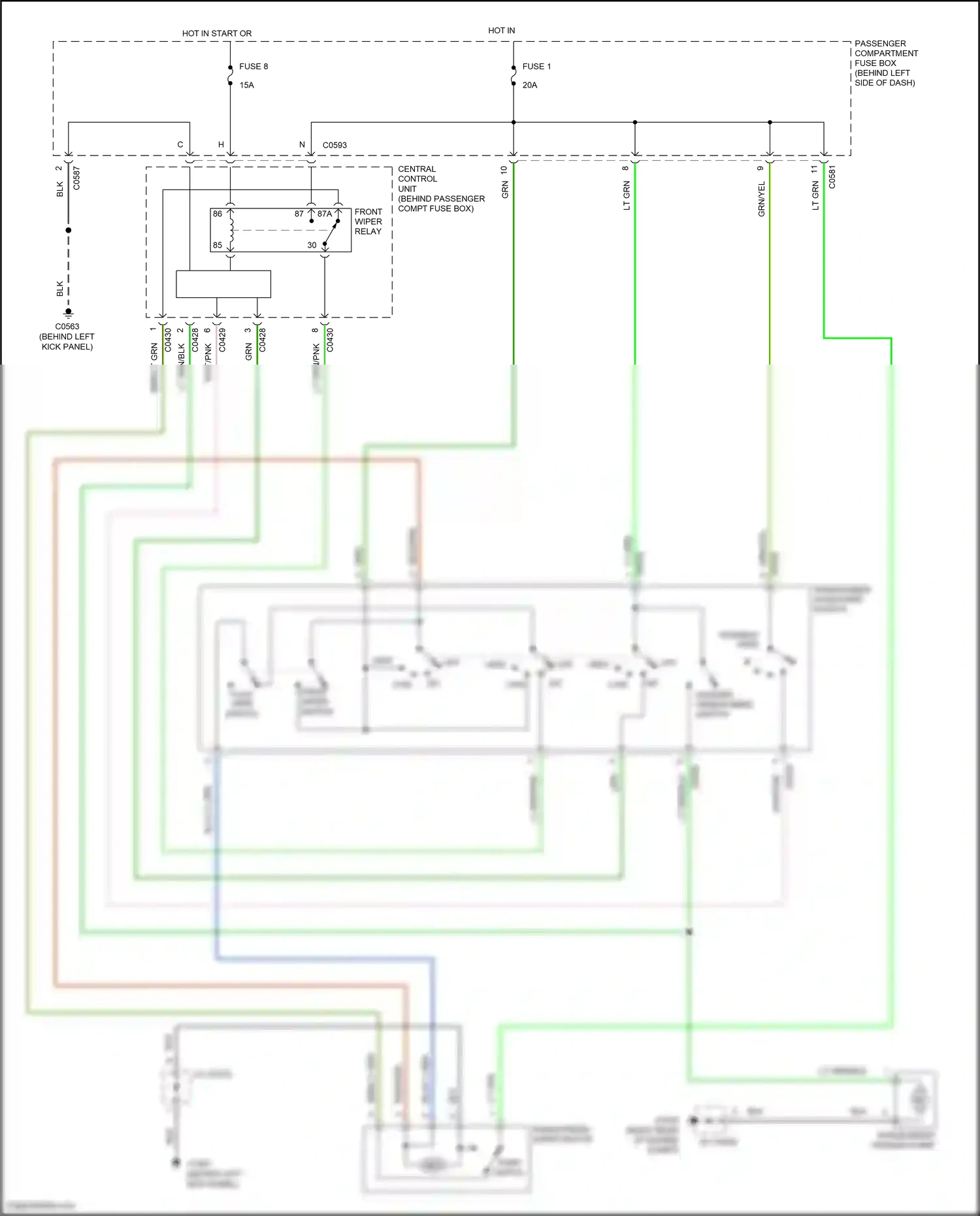 Wiring diagram washer windscreen switch for Land Rover Freelander L314 (2003-2006) (1 of 1)