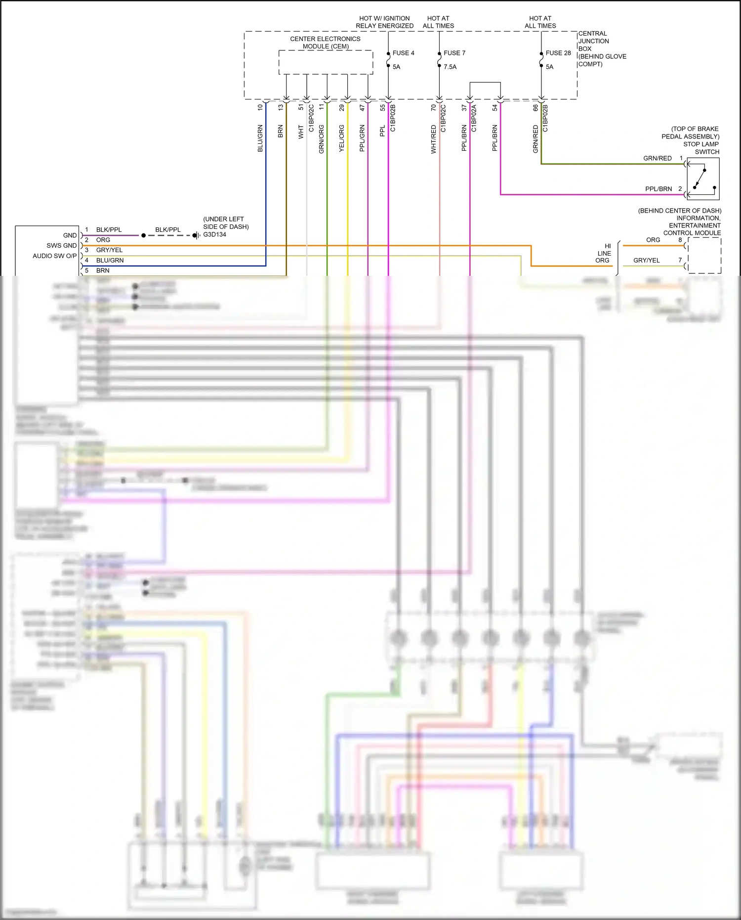 Wiring diagram clock- spring for Land Rover Freelander L359 (2006-2010) (1 of 3)