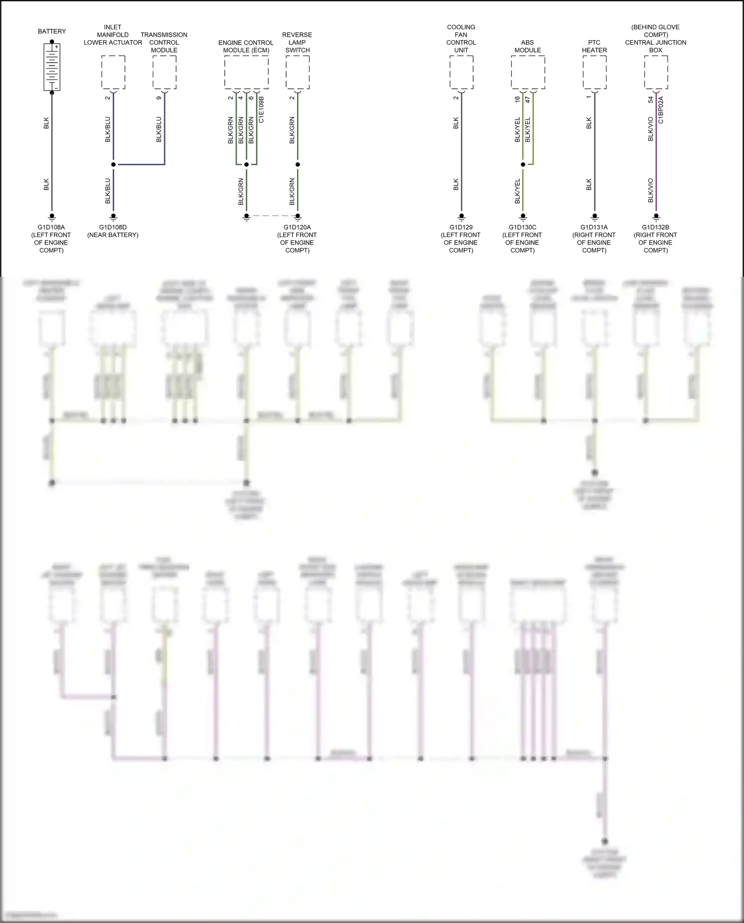 Wiring diagram engine junction box for Land Rover Freelander L359 (2006-2010) (22 of 25)