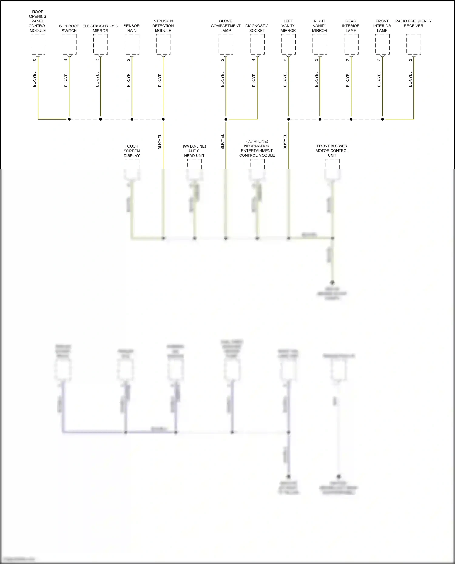 Wiring diagram front blower motor control unit for Land Rover Freelander L359 (2006-2010) (2 of 3)