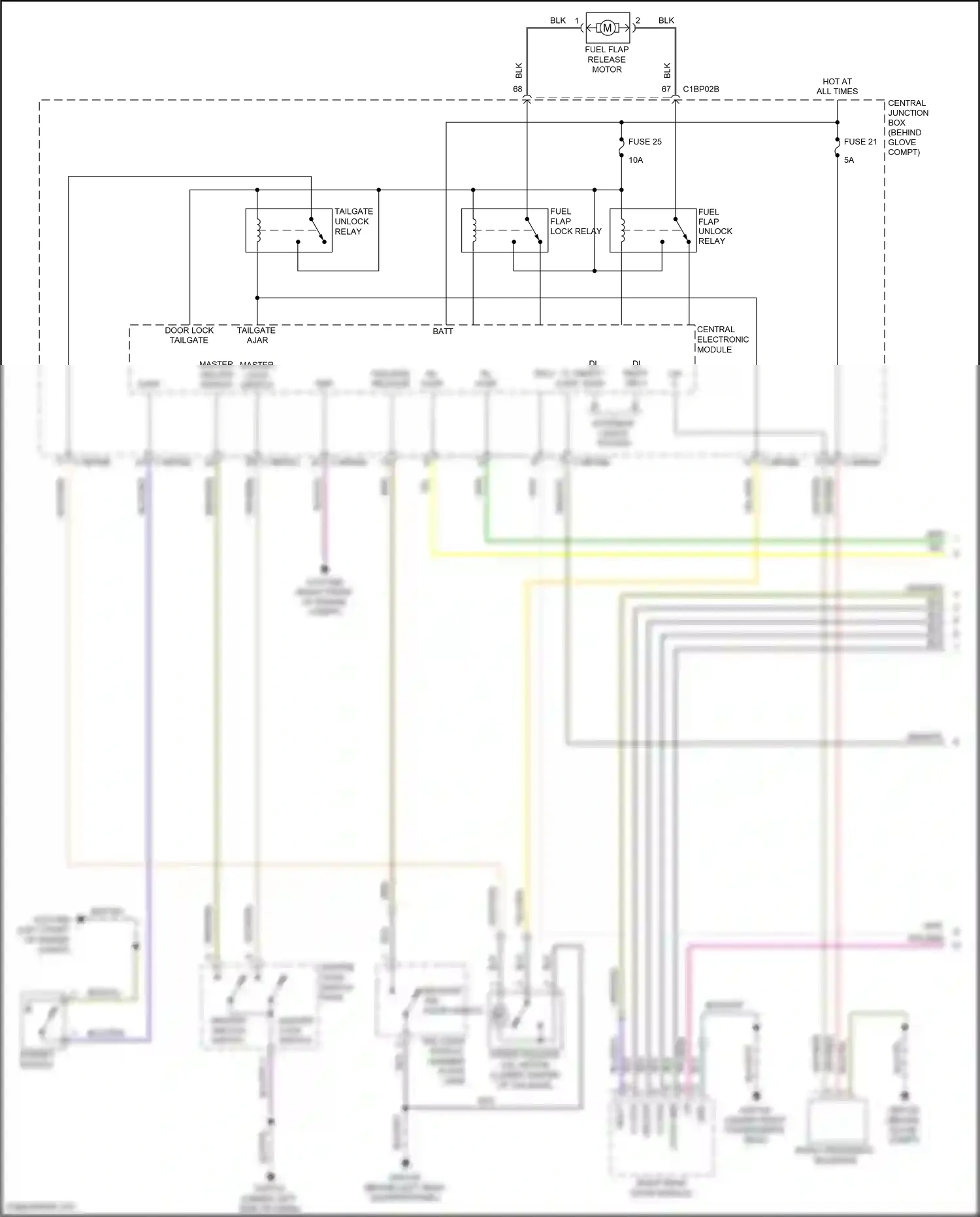 Wiring diagram master lock switch for Land Rover Freelander L359 (2006-2010) (1 of 2)