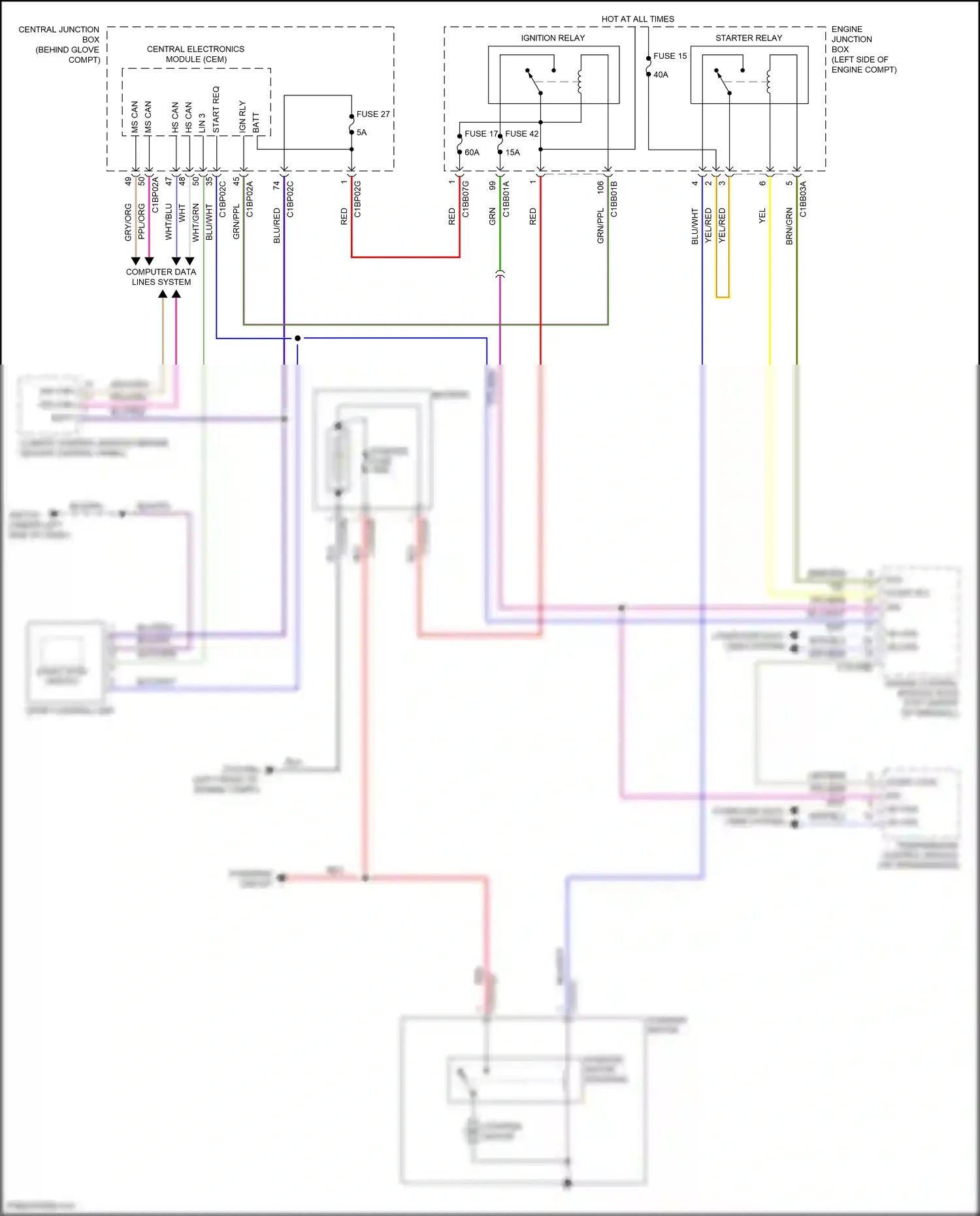 Wiring diagram start control unit for Land Rover Freelander L359 (2006-2010) (4 of 5)