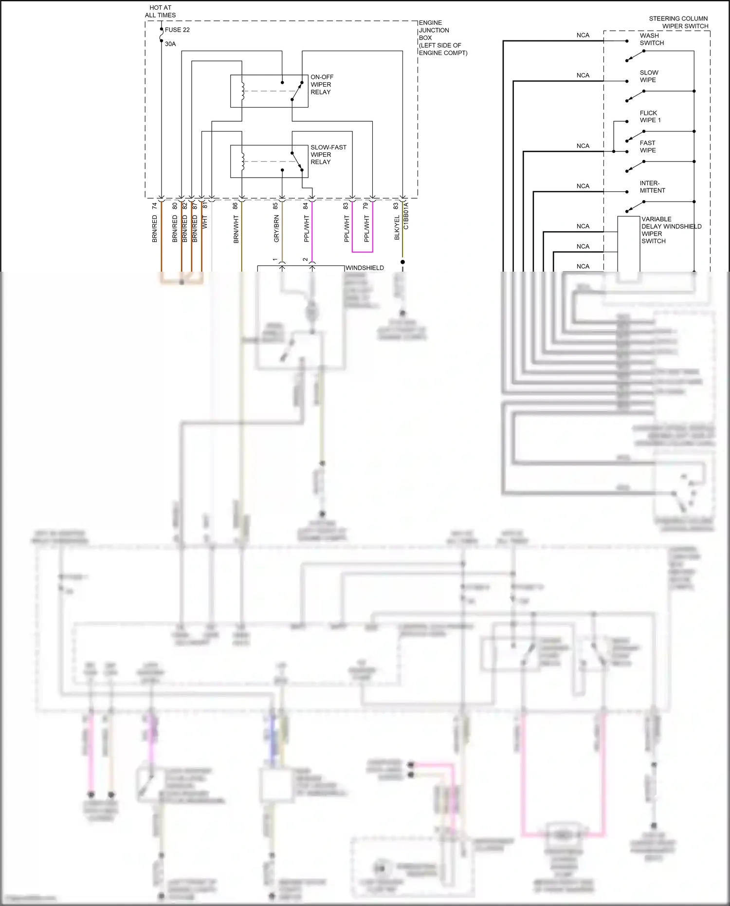 Wiring diagram wind- shield park switch for Land Rover Freelander L359 (2006-2010) (1 of 1)