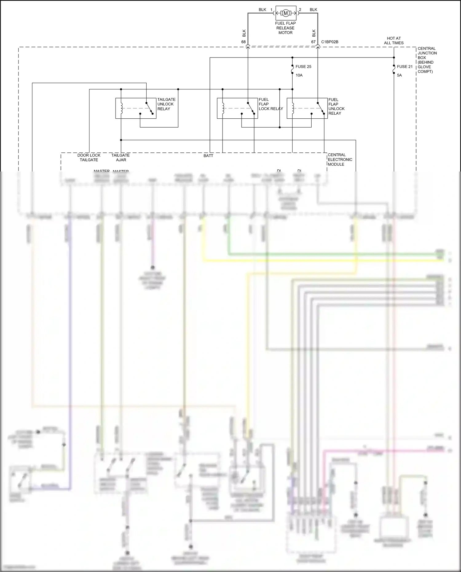 Wiring diagram d lock for Land Rover Freelander L359 (2010-2012) (1 of 2)