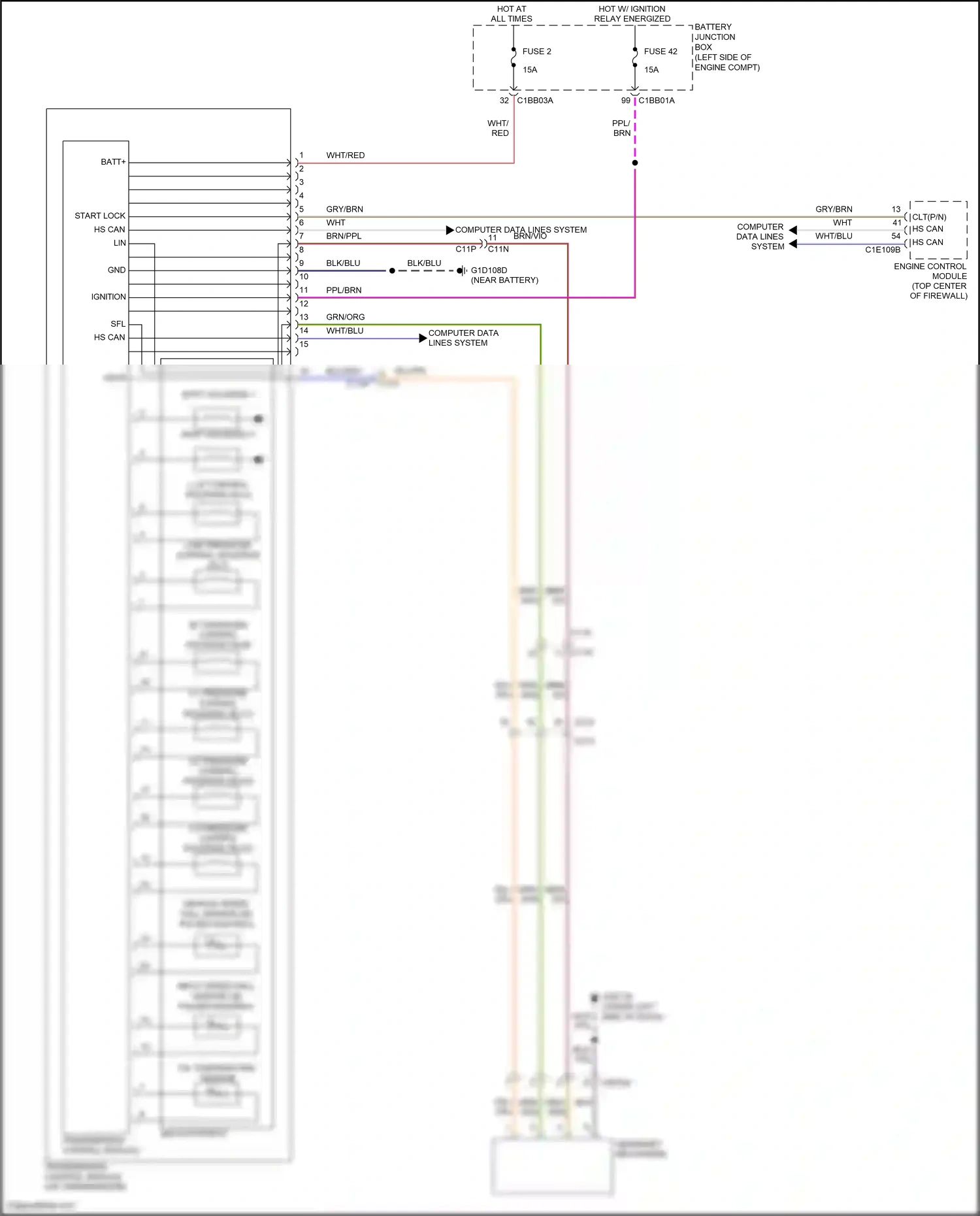 Wiring diagram engine control module for Land Rover Freelander L359 (2010-2012) (1 of 8)