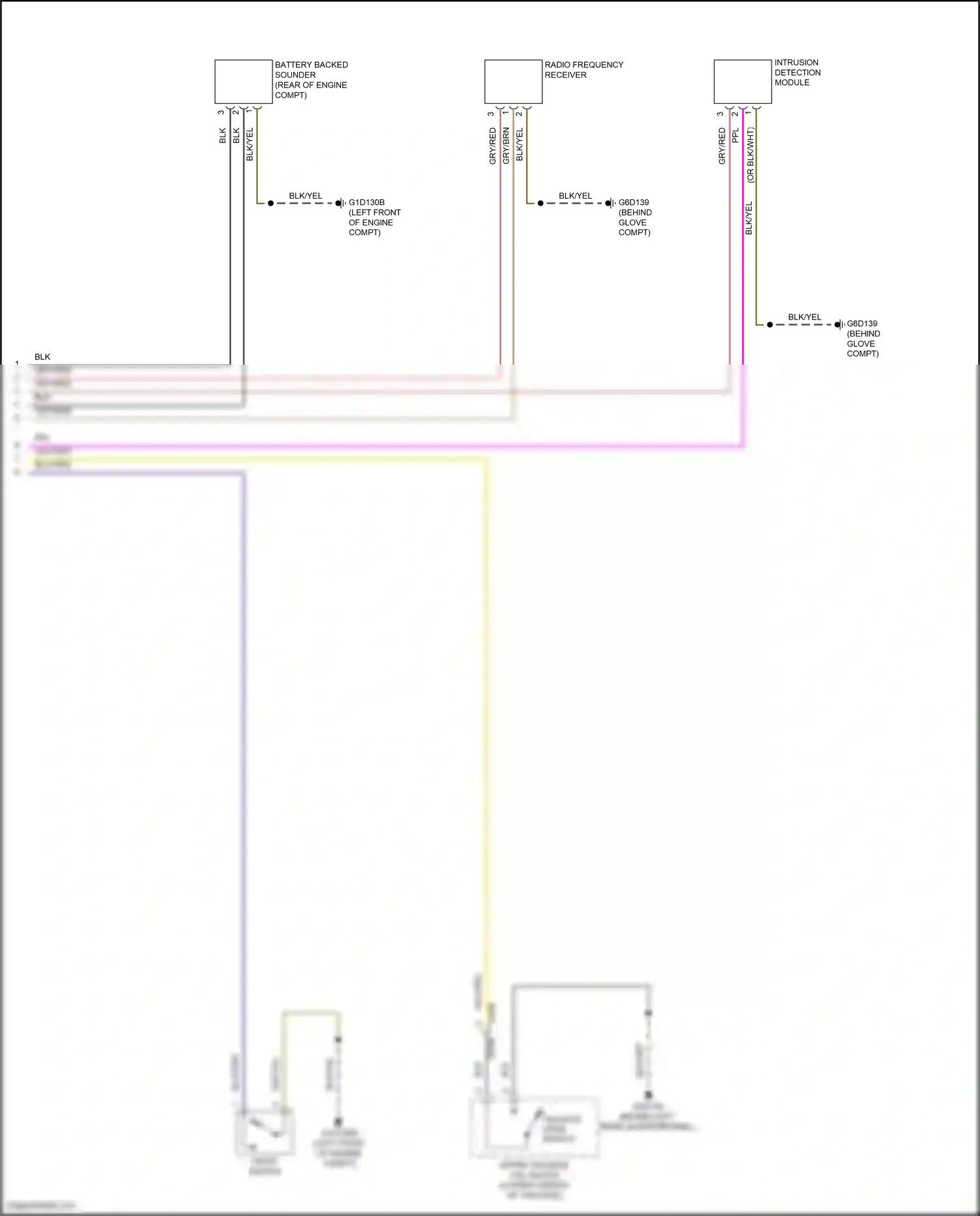 Wiring diagram intrusion detection module for Land Rover Freelander L359 (2010-2012) (1 of 4)