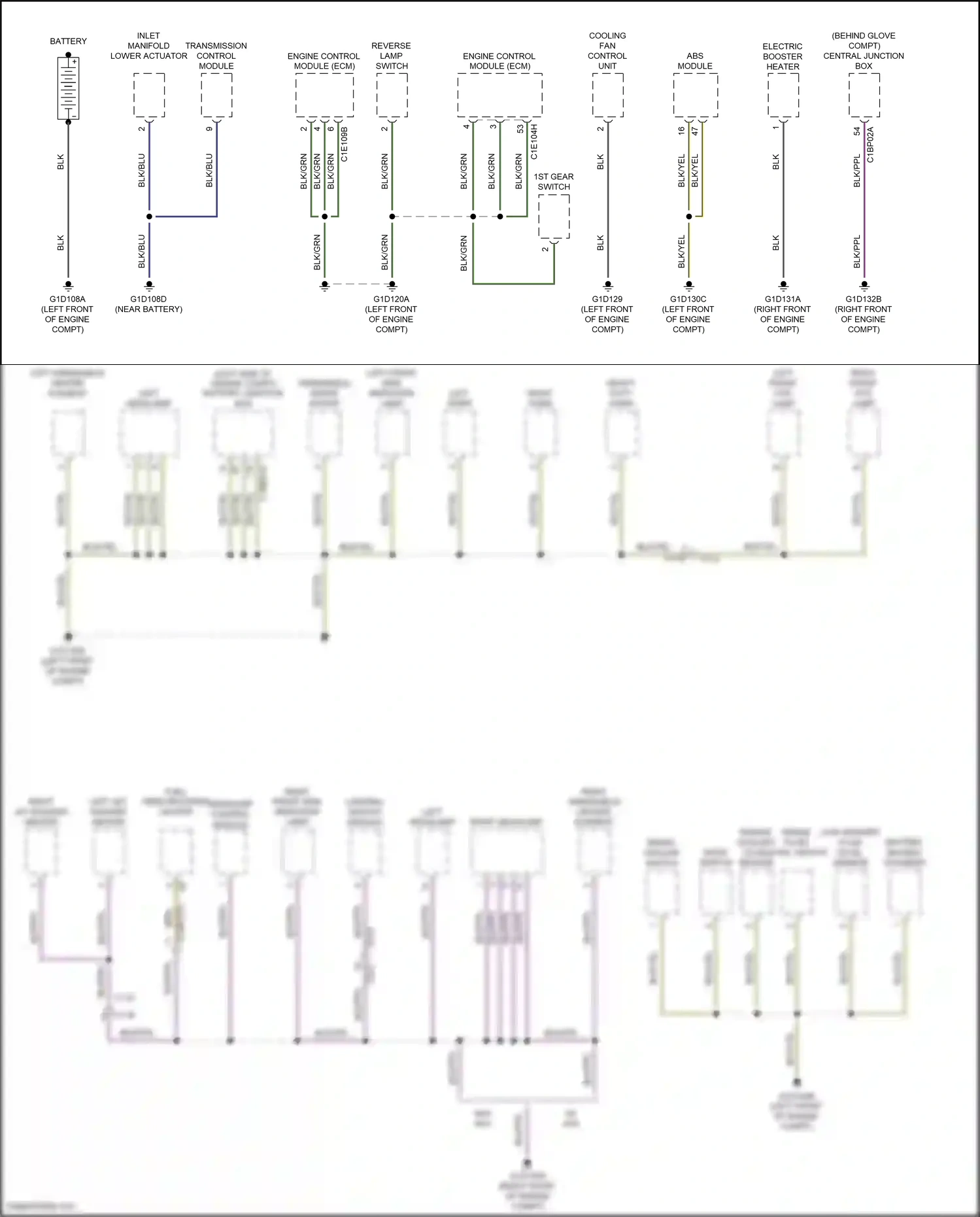 Wiring diagram lighting switch module for Land Rover Freelander L359 (2010-2012) (4 of 9)