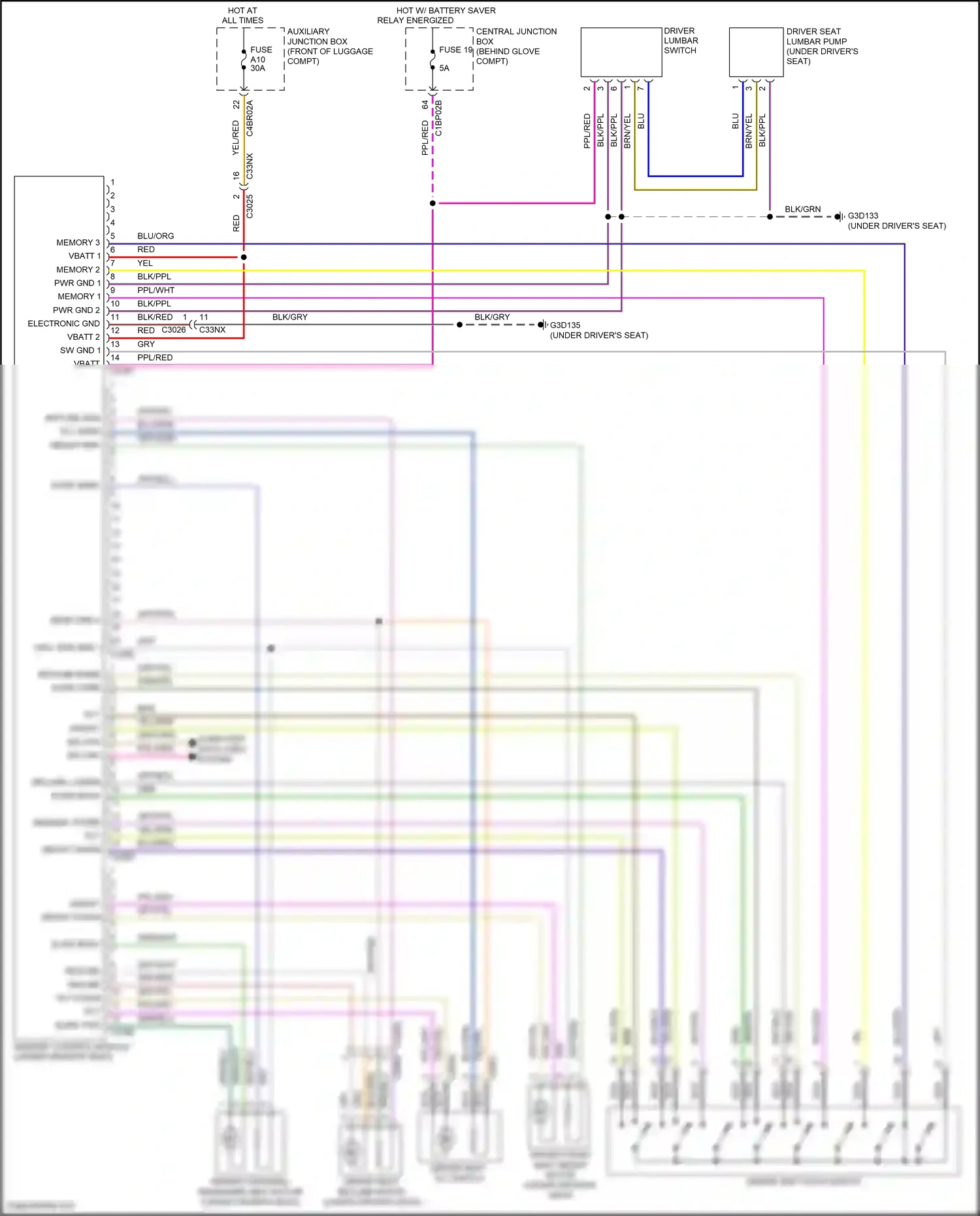 Wiring diagram memory 2 for Land Rover Freelander L359 (2010-2012) (1 of 1)