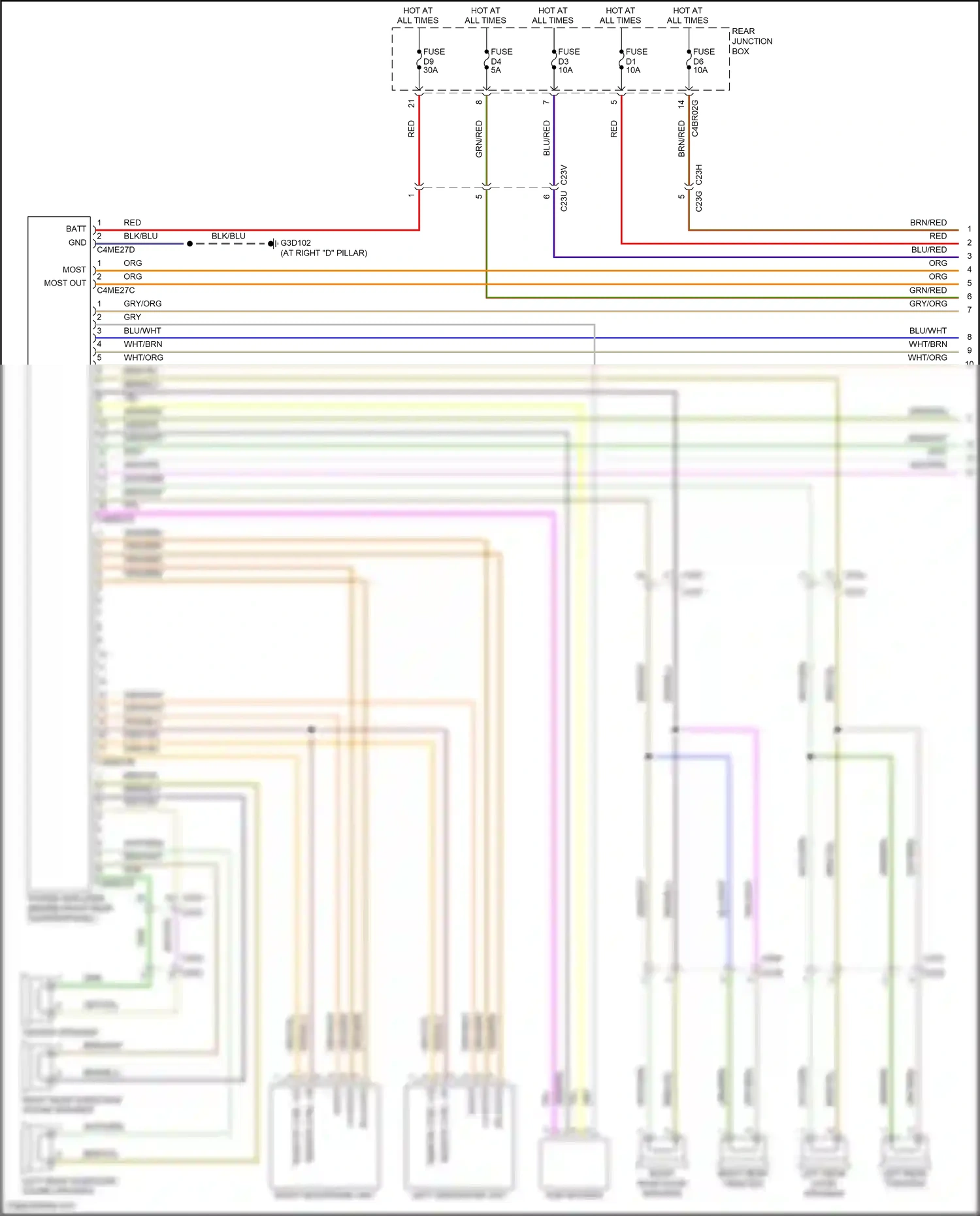 Wiring diagram red for Land Rover Freelander L359 (2010-2012) (5 of 33)