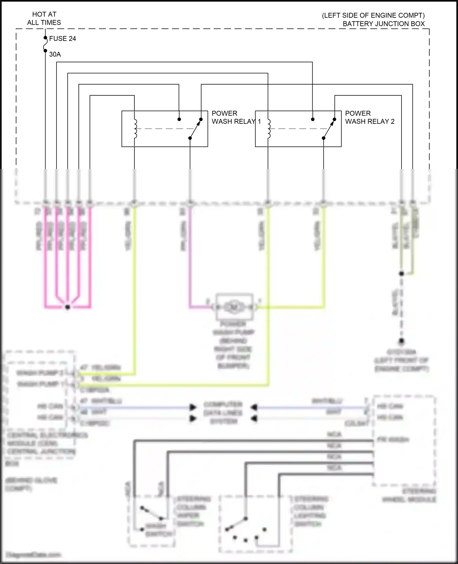 Wiring diagram steering column lighting switch for Land Rover Freelander L359 (2010-2012) (3 of 3)