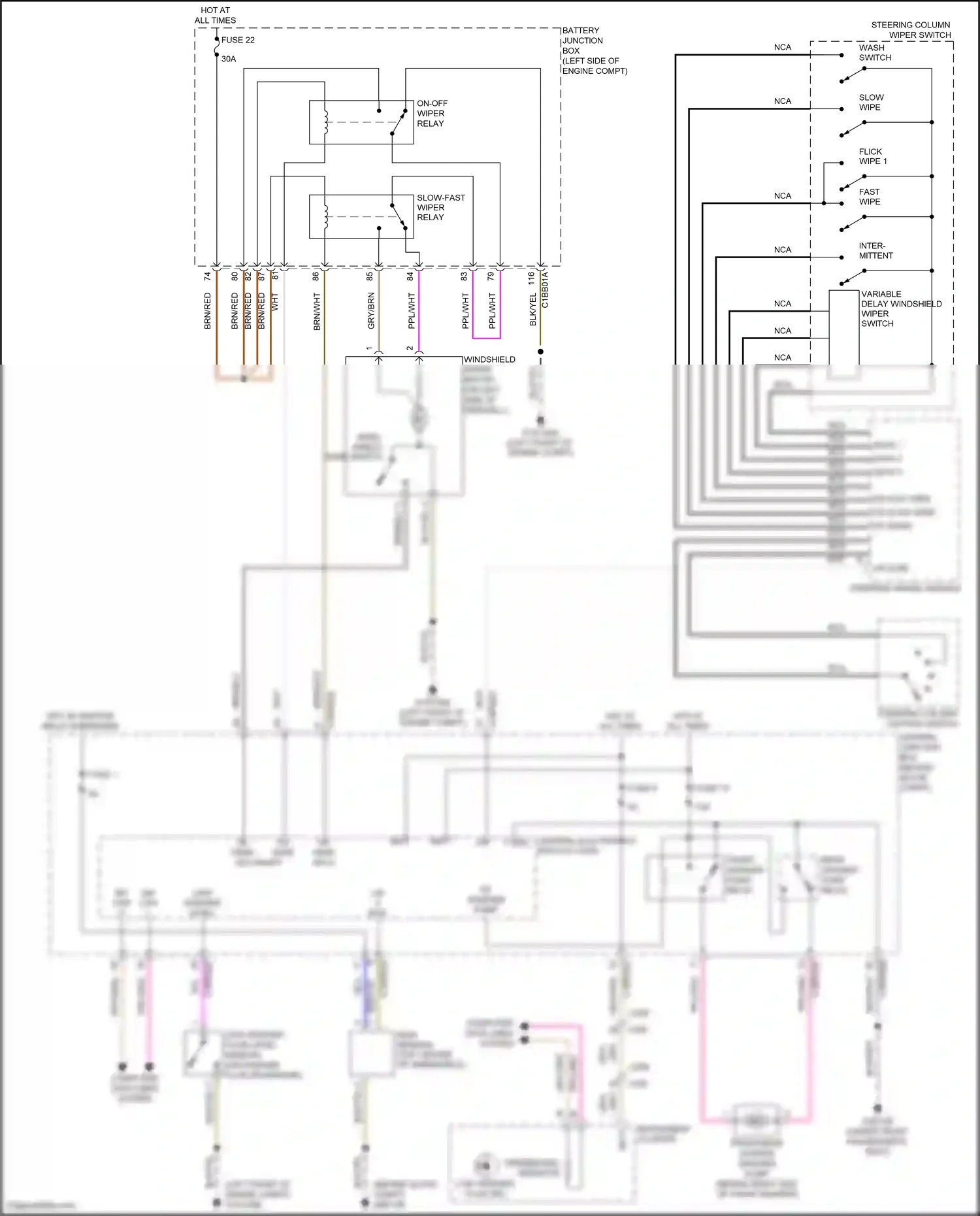 Wiring diagram steering column wiper switch for Land Rover Freelander L359 (2010-2012) (1 of 4)