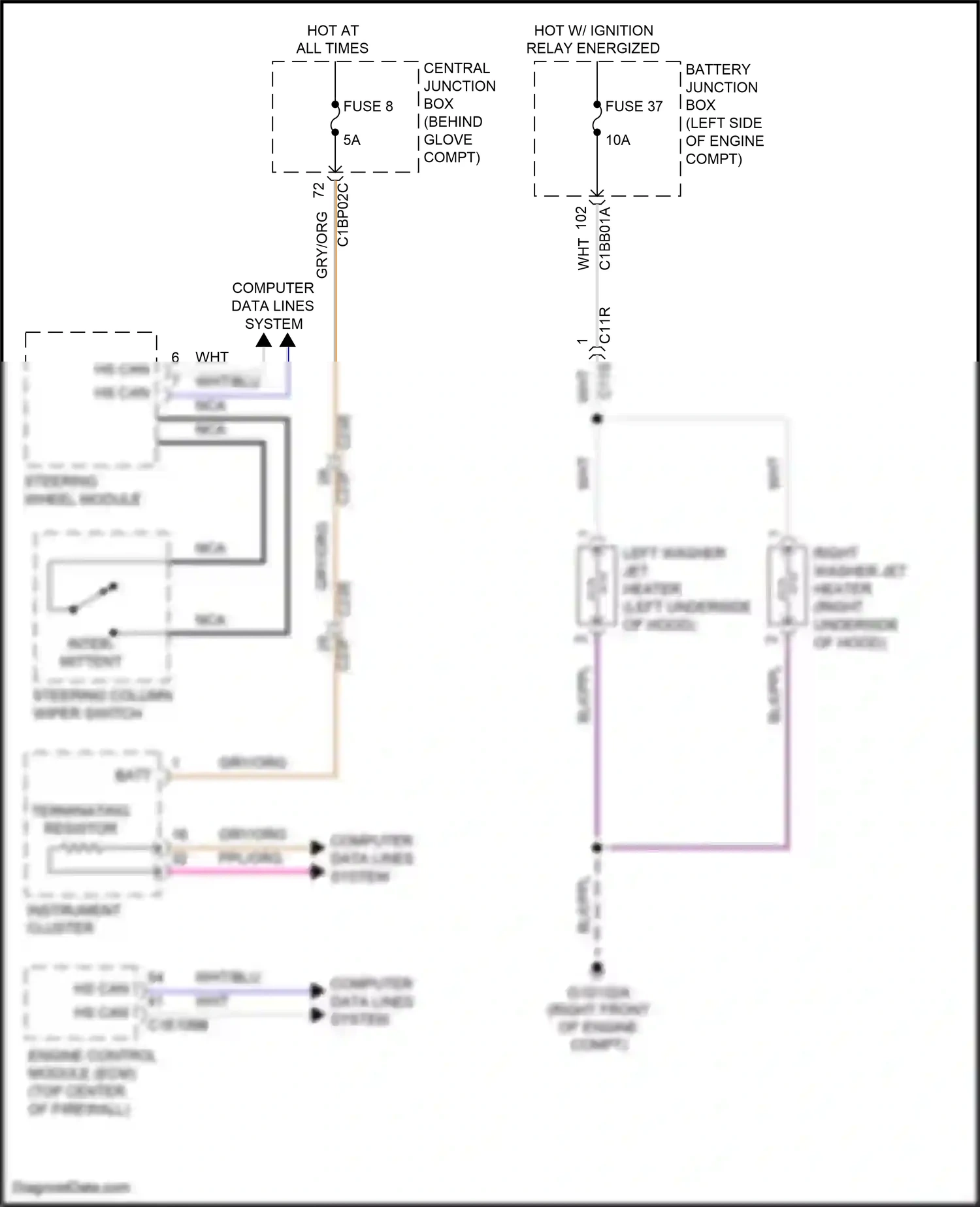 Wiring diagram steering wheel module for Land Rover Freelander L359 (2010-2012) (4 of 14)
