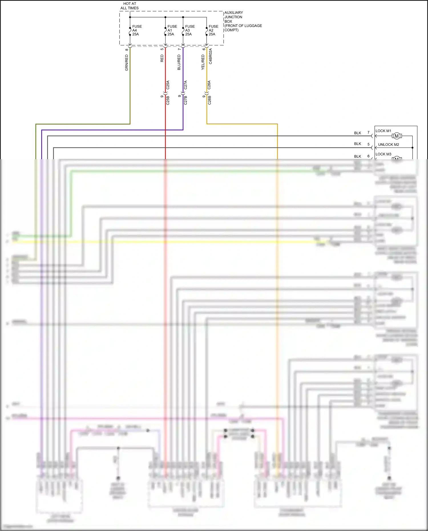 Wiring diagram unlock switch for Land Rover Freelander L359 (2010-2012) (1 of 1)