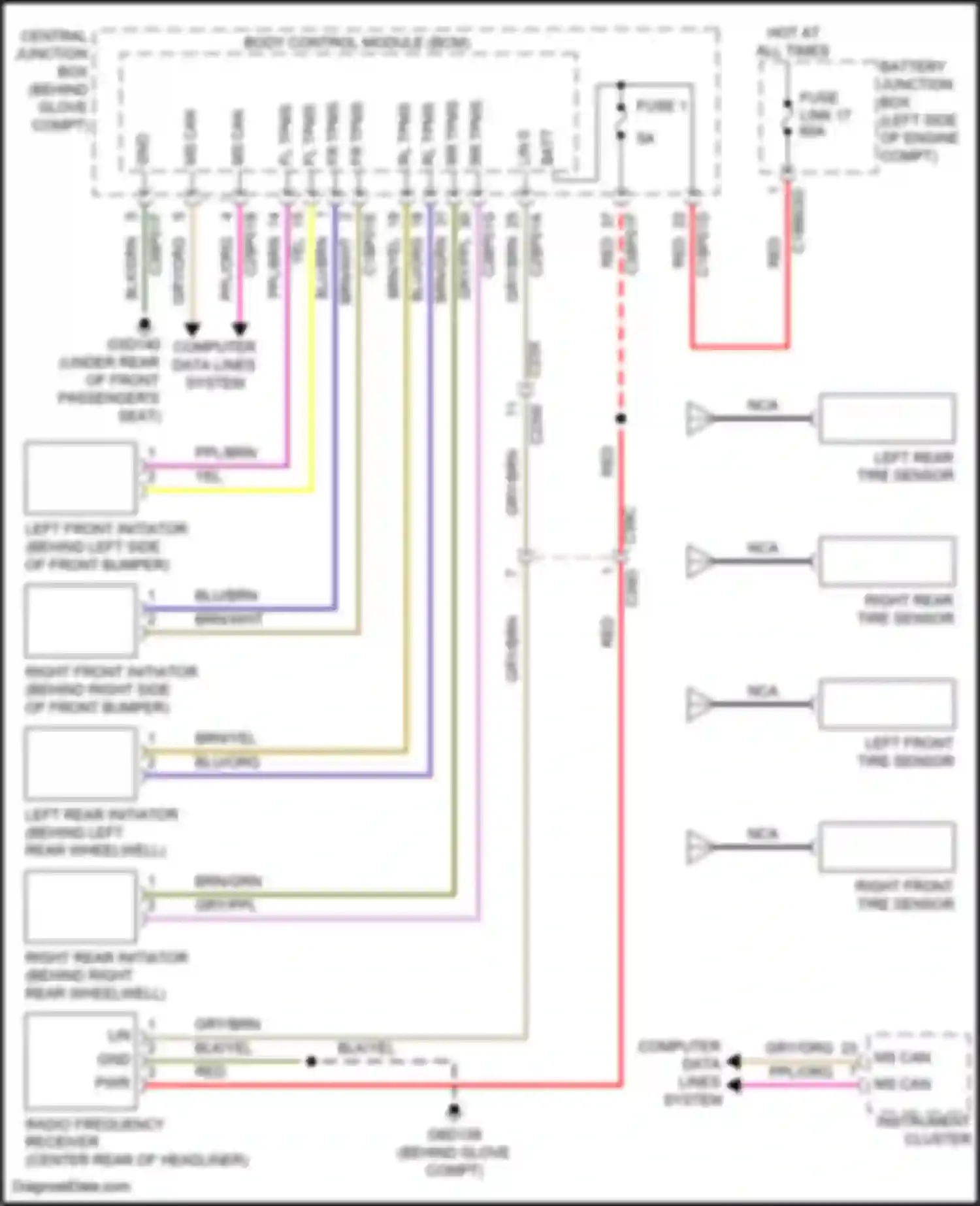 Freelander Land Rover L359 (2012-2014): Warning systems circuit