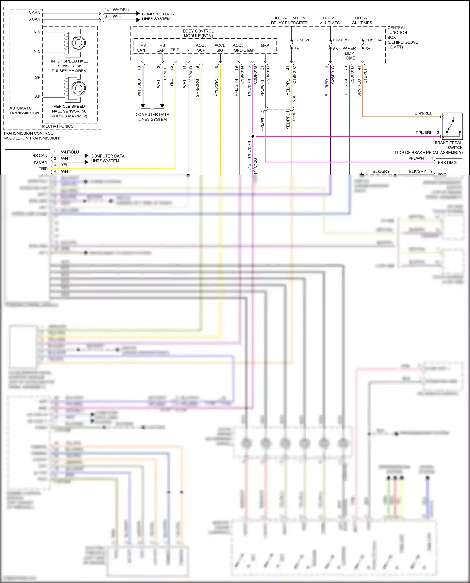 Wiring diagram automatic transmission for Land Rover Freelander L359 (2012-2014) (2 of 3)